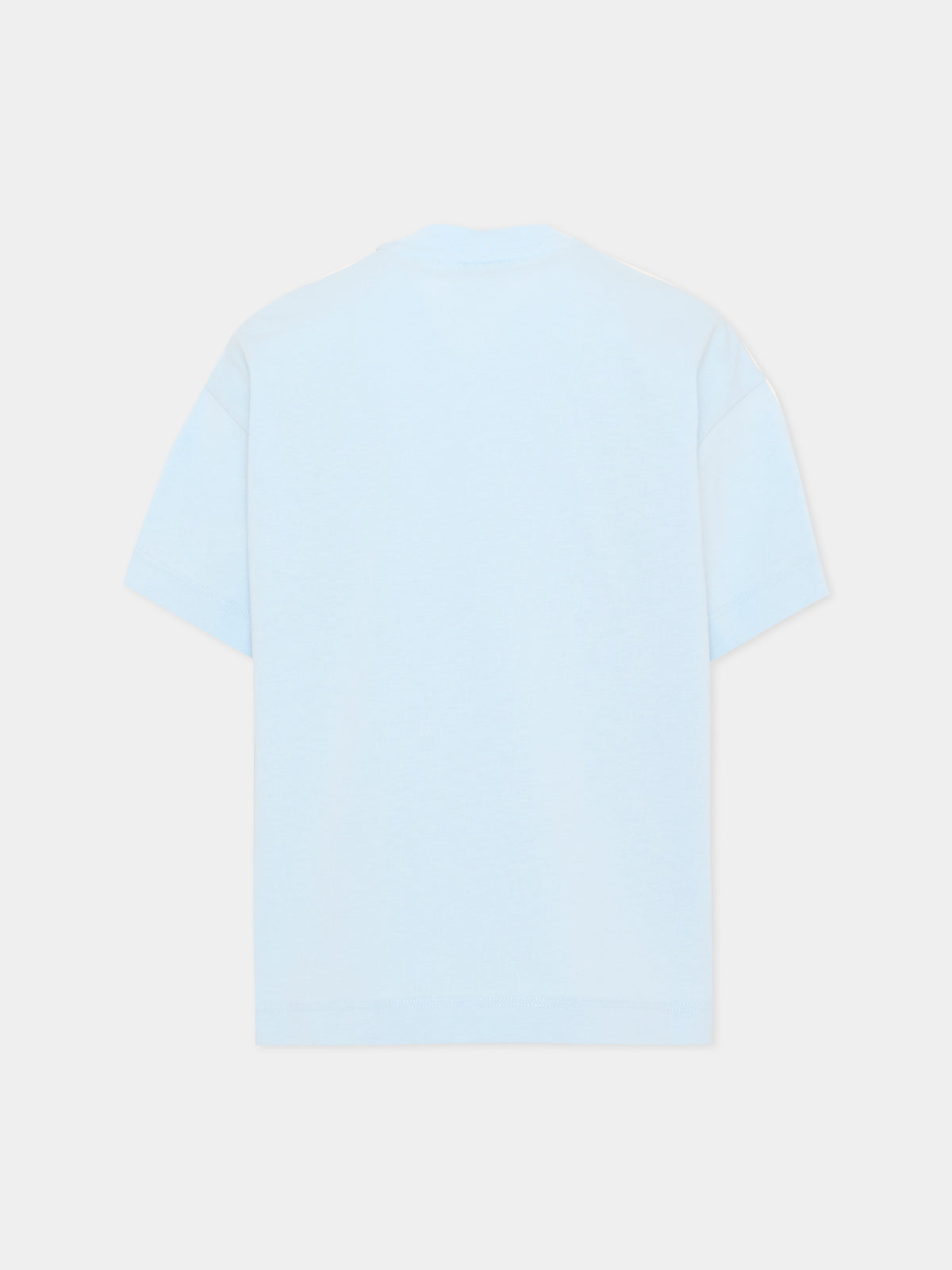 T-Shirt celeste per bambino con logo,Fendi Kids,JUI207 AY8D F0EX7