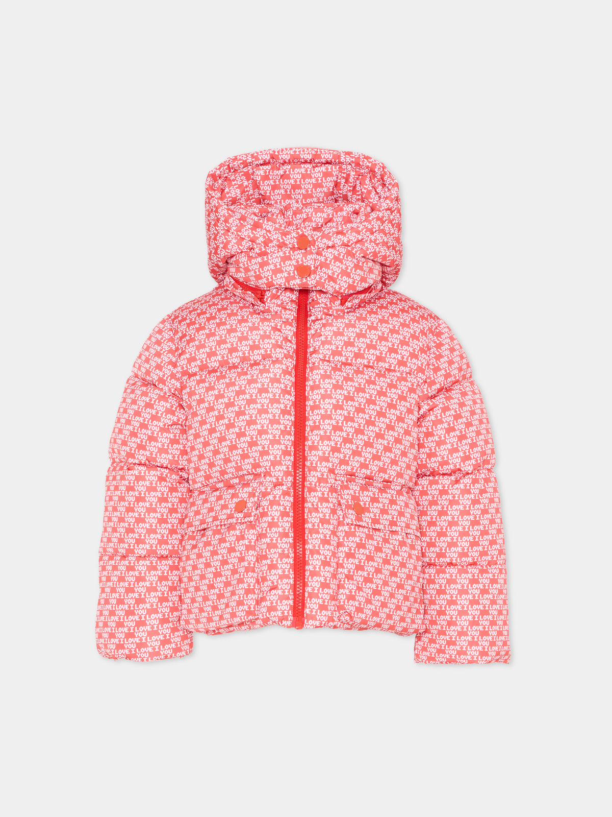 Piumino rosa per bambina stampato,Stella Mccartney Kids,TZ2B07 Z3914 423BC
