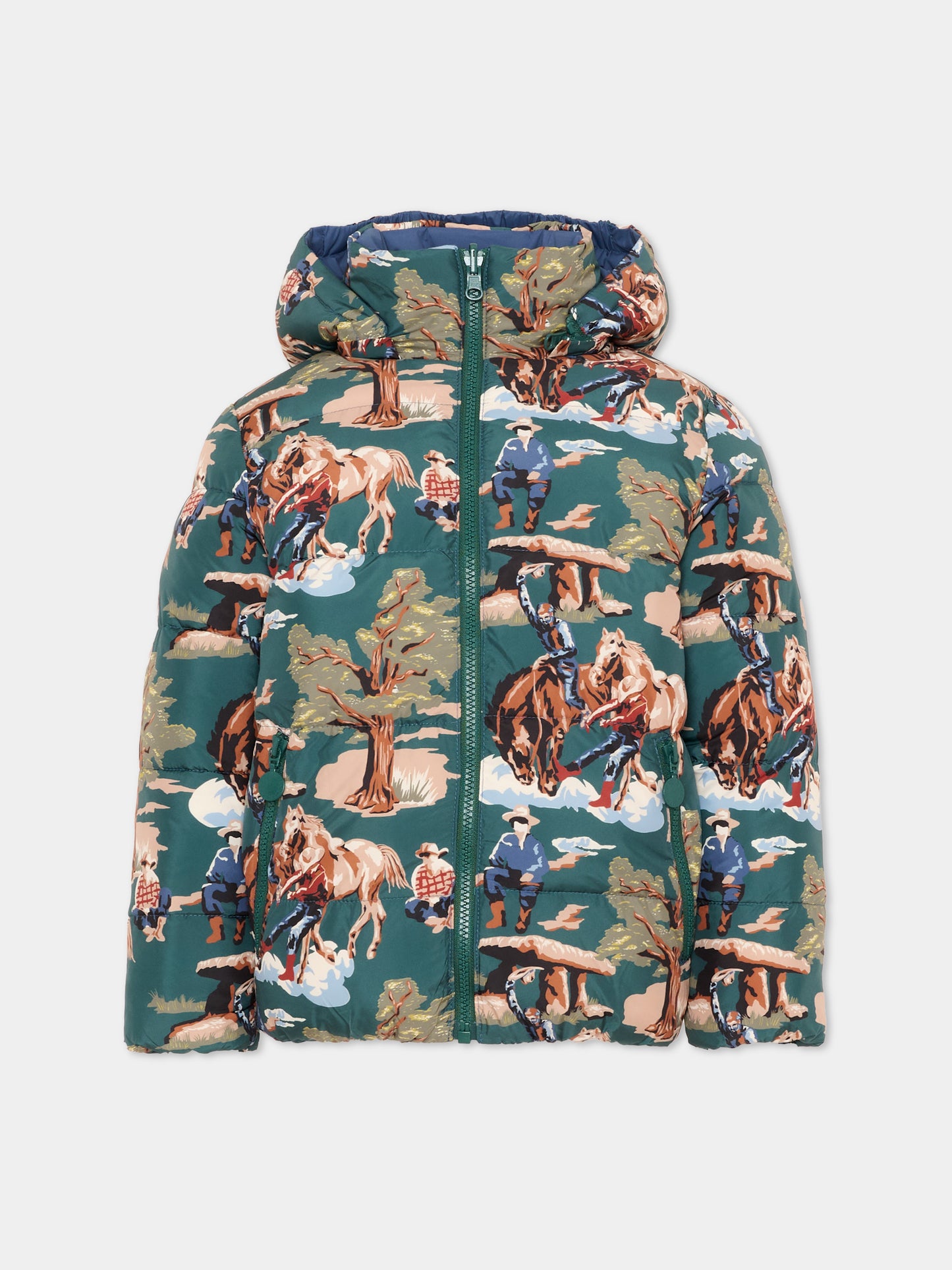 Piumino blu per bambino reversibile,Stella Mccartney Kids,TZ2H57 Z3956 737MC