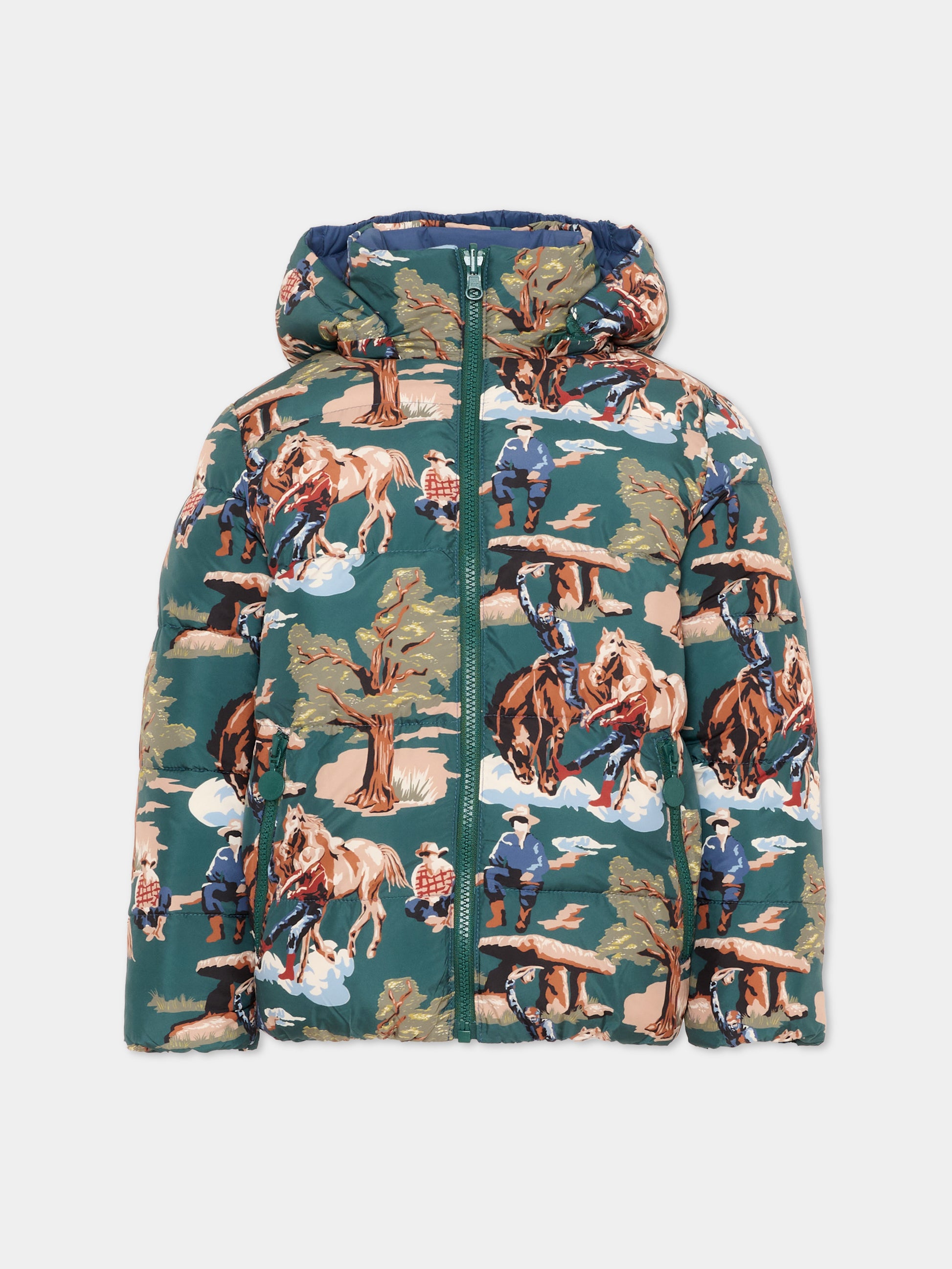 Piumino blu per bambino reversibile,Stella Mccartney Kids,TZ2H57 Z3956 737MC