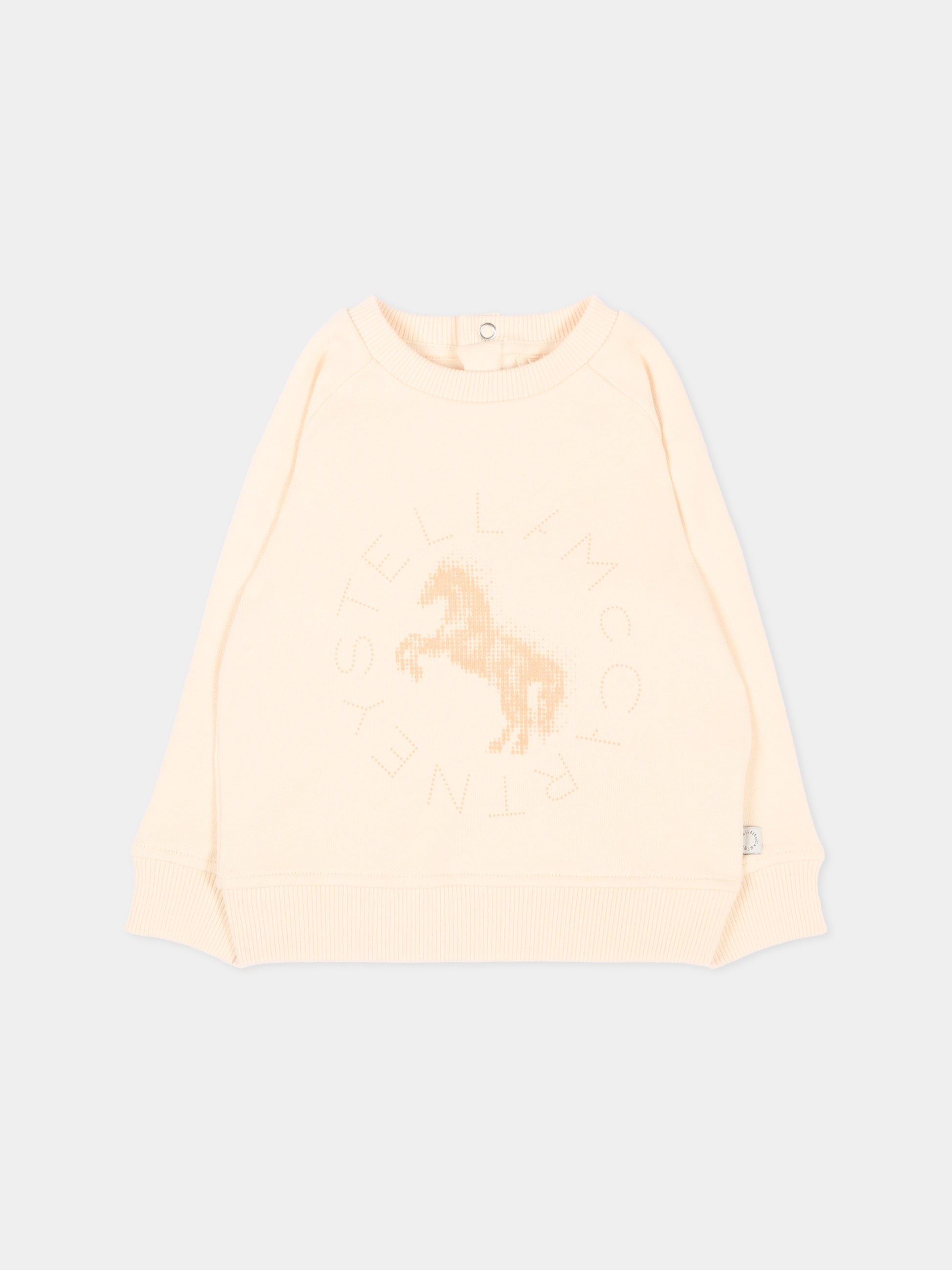 Felpa beige per neonata con logo,Stella Mccartney Kids,TZ4050 Z4016 193