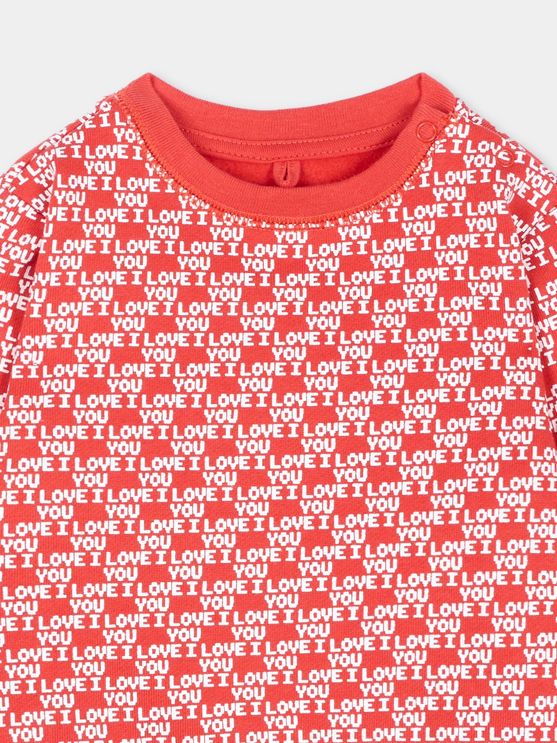 Felpa rossa per neonata con stampa,Stella Mccartney Kids,TZ4080 Z4023 423AV