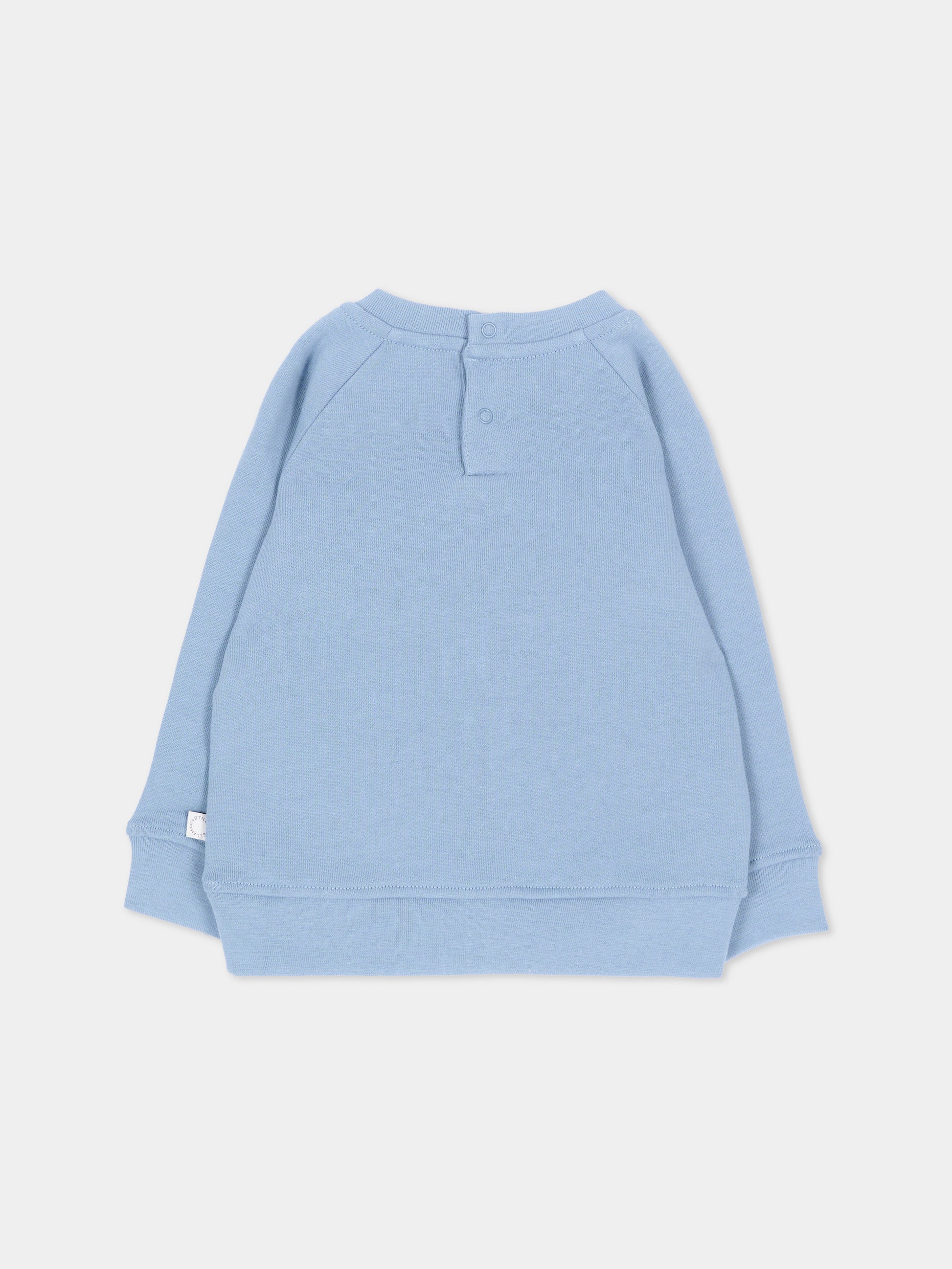 Felpa azzurra per neonato con cavalli,Stella Mccartney Kids,TZ4330 Z3059 643