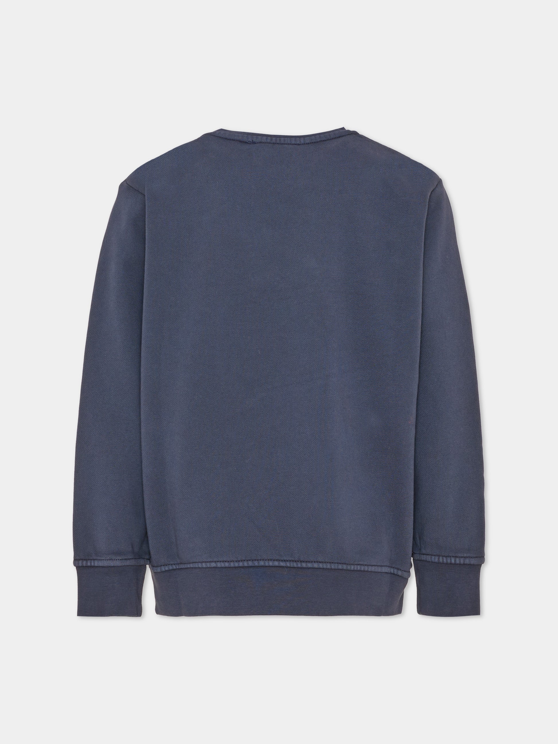 Felpa girocollo blu per bambina con logo,Stella Mccartney Kids,TZ4B10 Z3826 61L