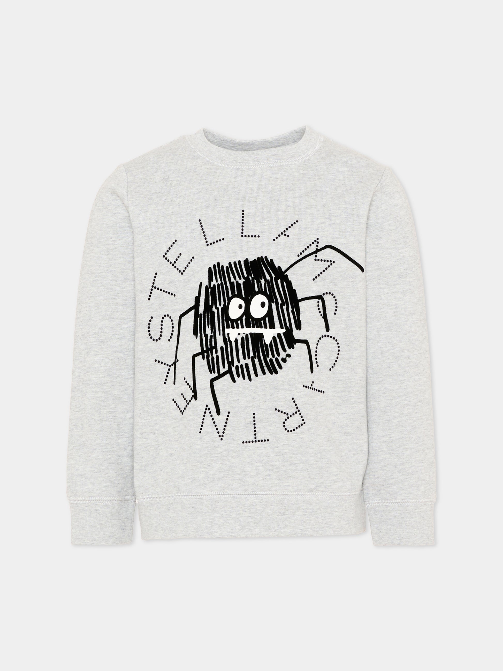 Felpa grigia per bambino con ragno,Stella Mccartney Kids,TZ4R50 Z3059 807