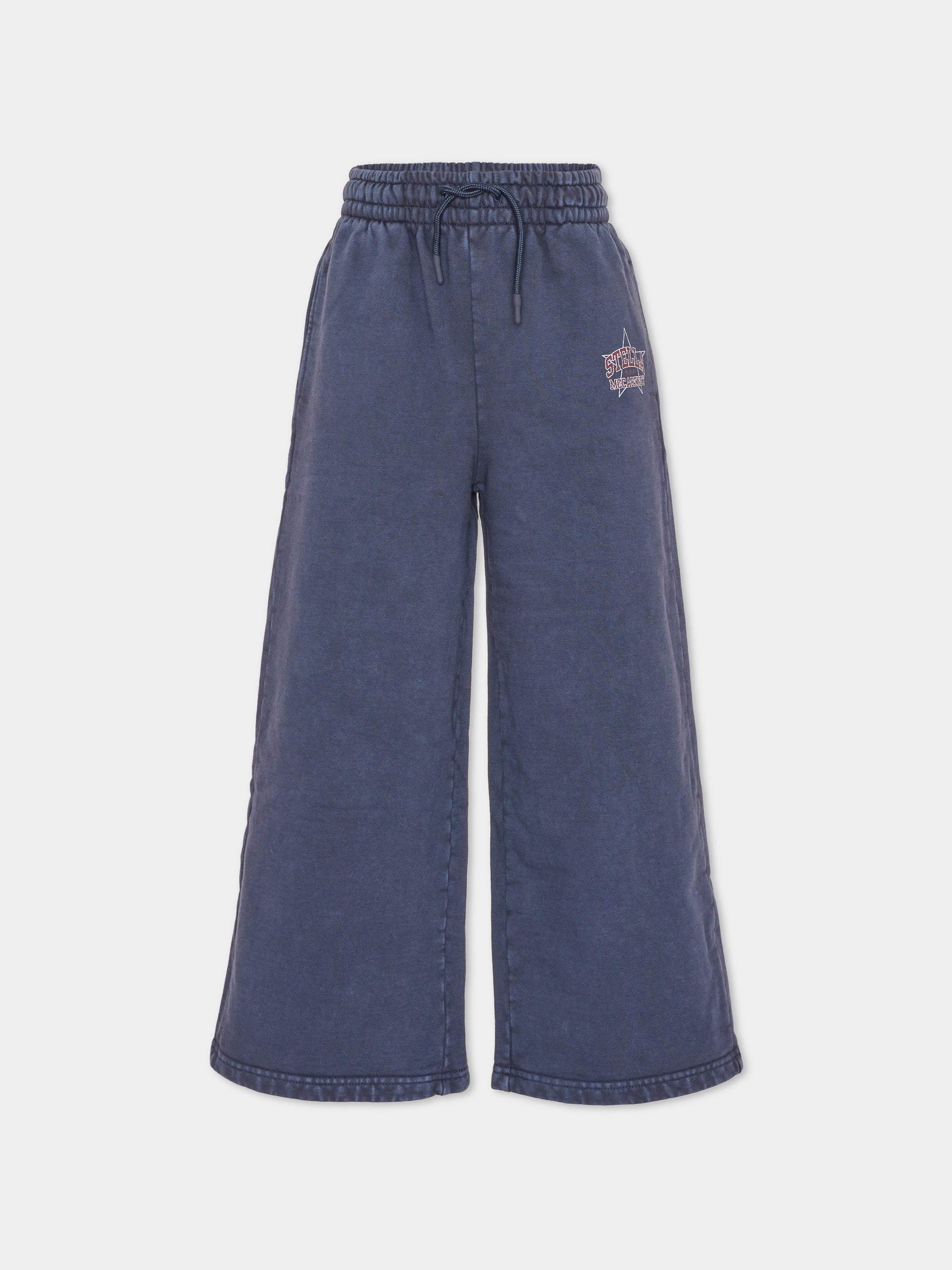 Pantalone blu per bambina con logo,Stella Mccartney Kids,TZ6B10 Z3826 61L