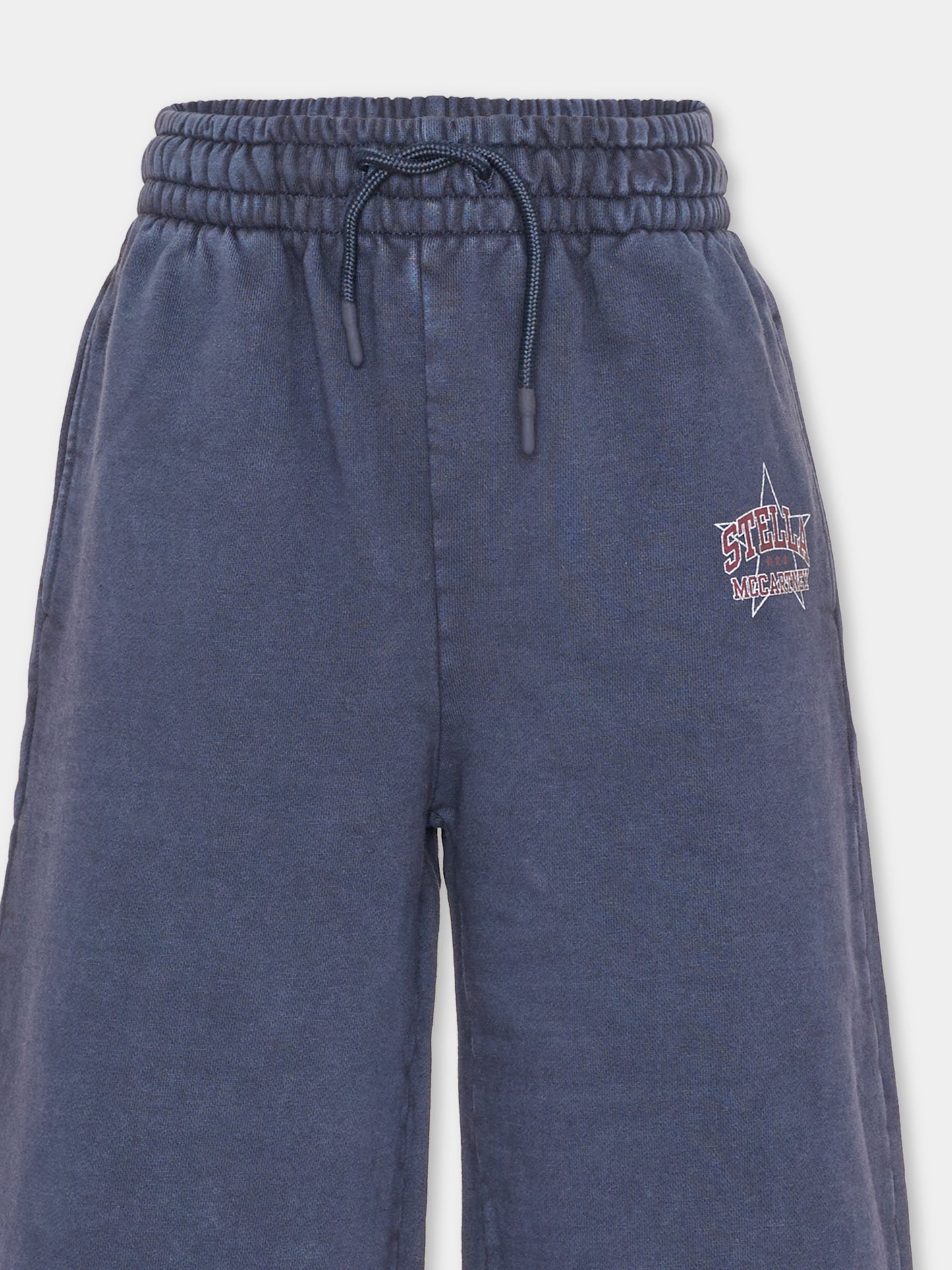 Pantalone blu per bambina con logo,Stella Mccartney Kids,TZ6B10 Z3826 61L