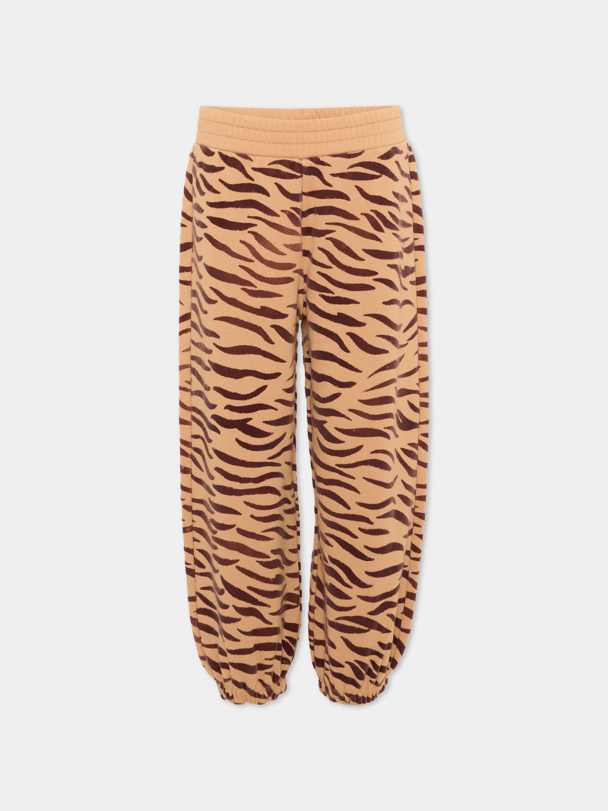 Pantalone beige per bambina animalier,Stella Mccartney Kids,TZ6E10 Z4026 362MA