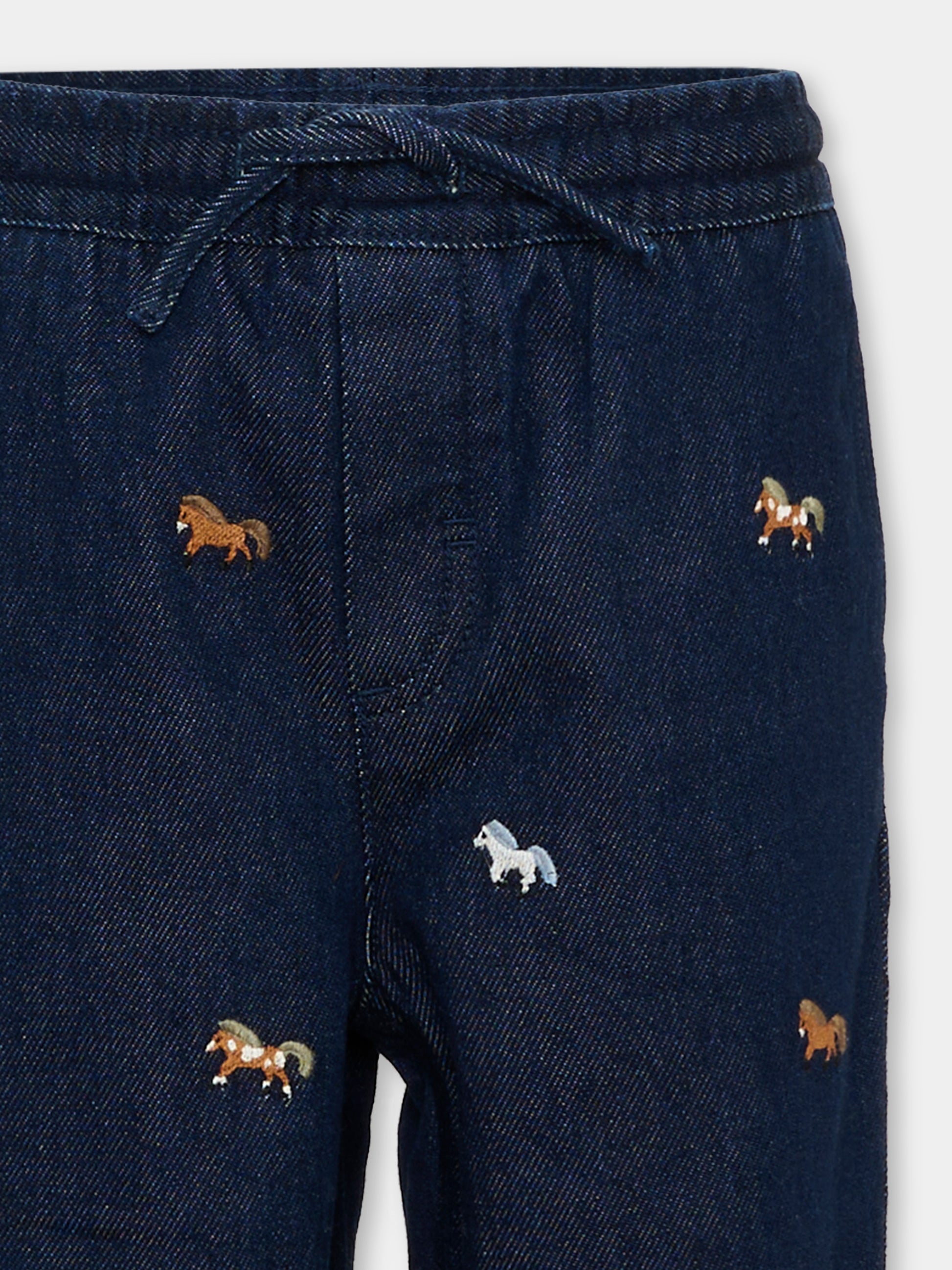 Jeans denim per bambino con cavalli,Stella Mccartney Kids,TZ6I10 Z4062 620EM