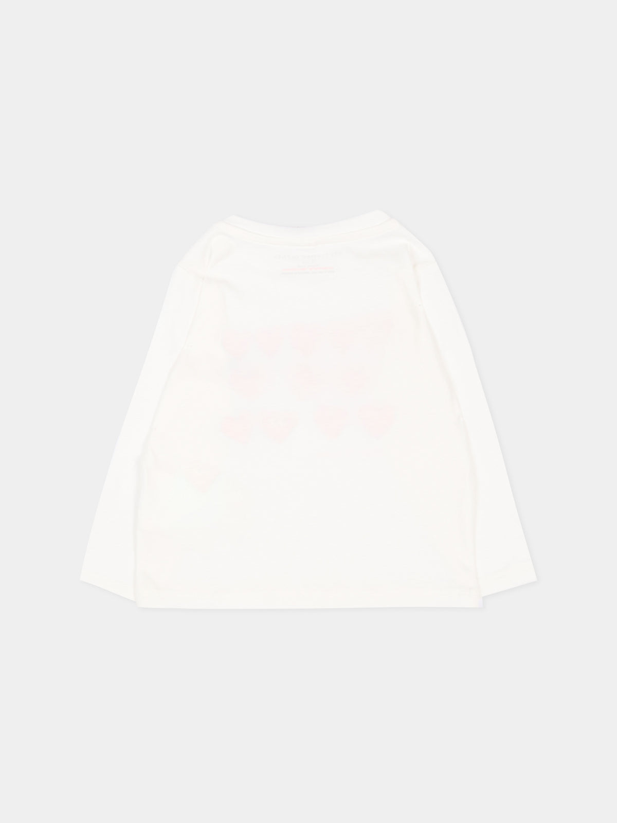 T-shirt avorio per neonata con cuori,Stella Mccartney Kids,TZ8060 Z3931 101