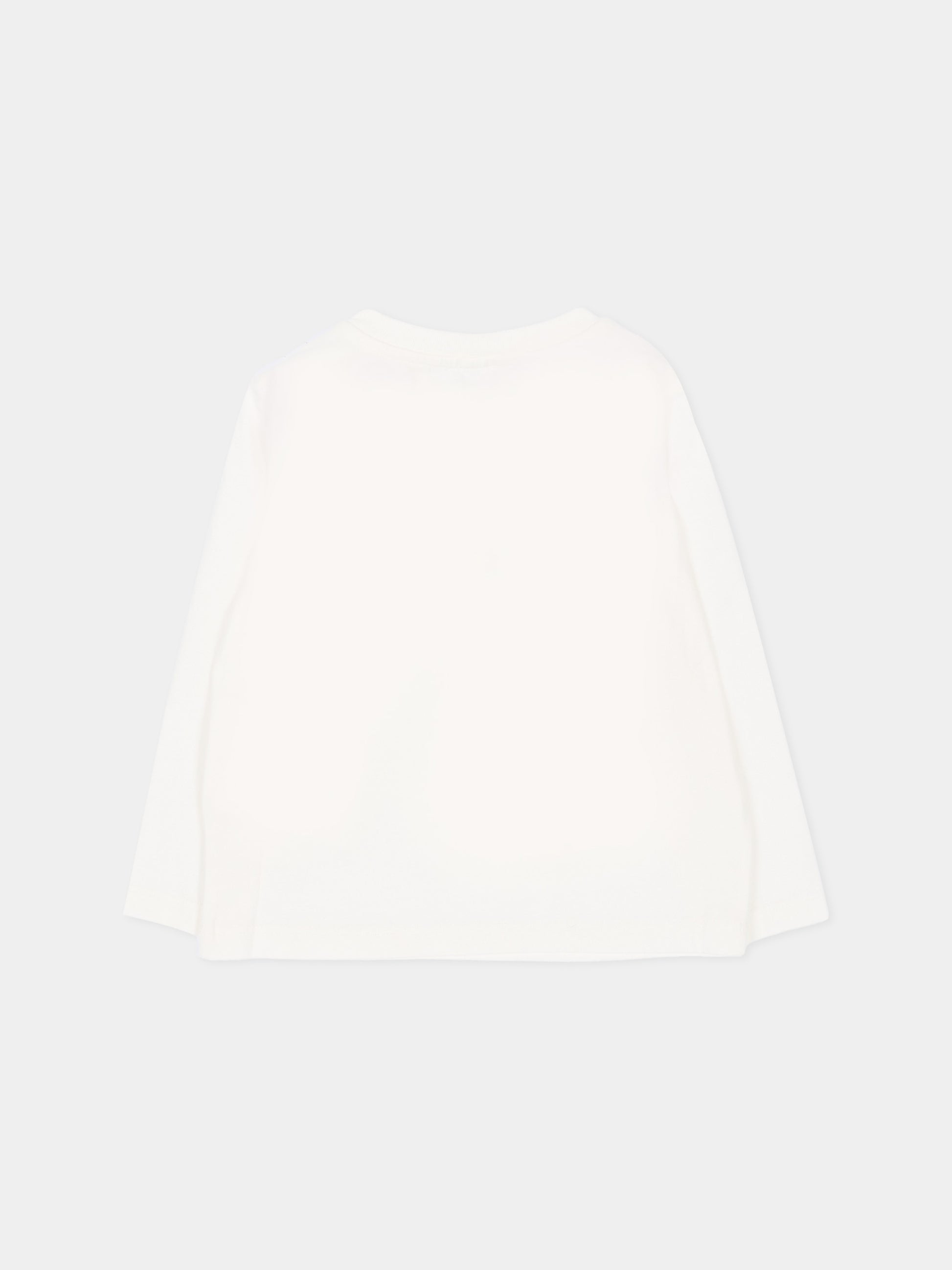 T-shirt a manica lunga avorio per neonati con tigre,Stella Mccartney Kids,TZ8330 Z3772 101