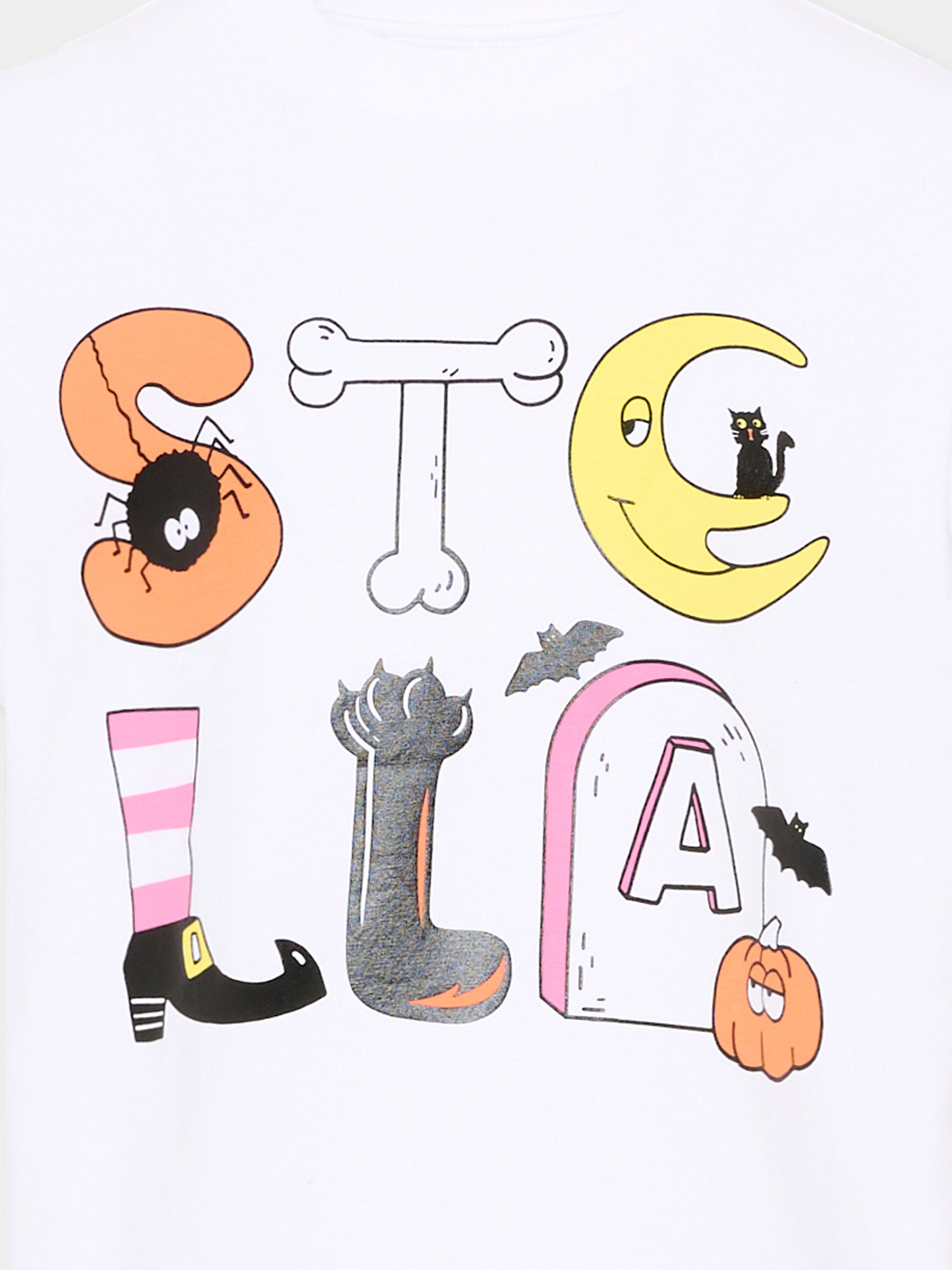 T-shirt bianca per bambina con stampa,Stella Mccartney Kids,TZ8C61 Z3772 100