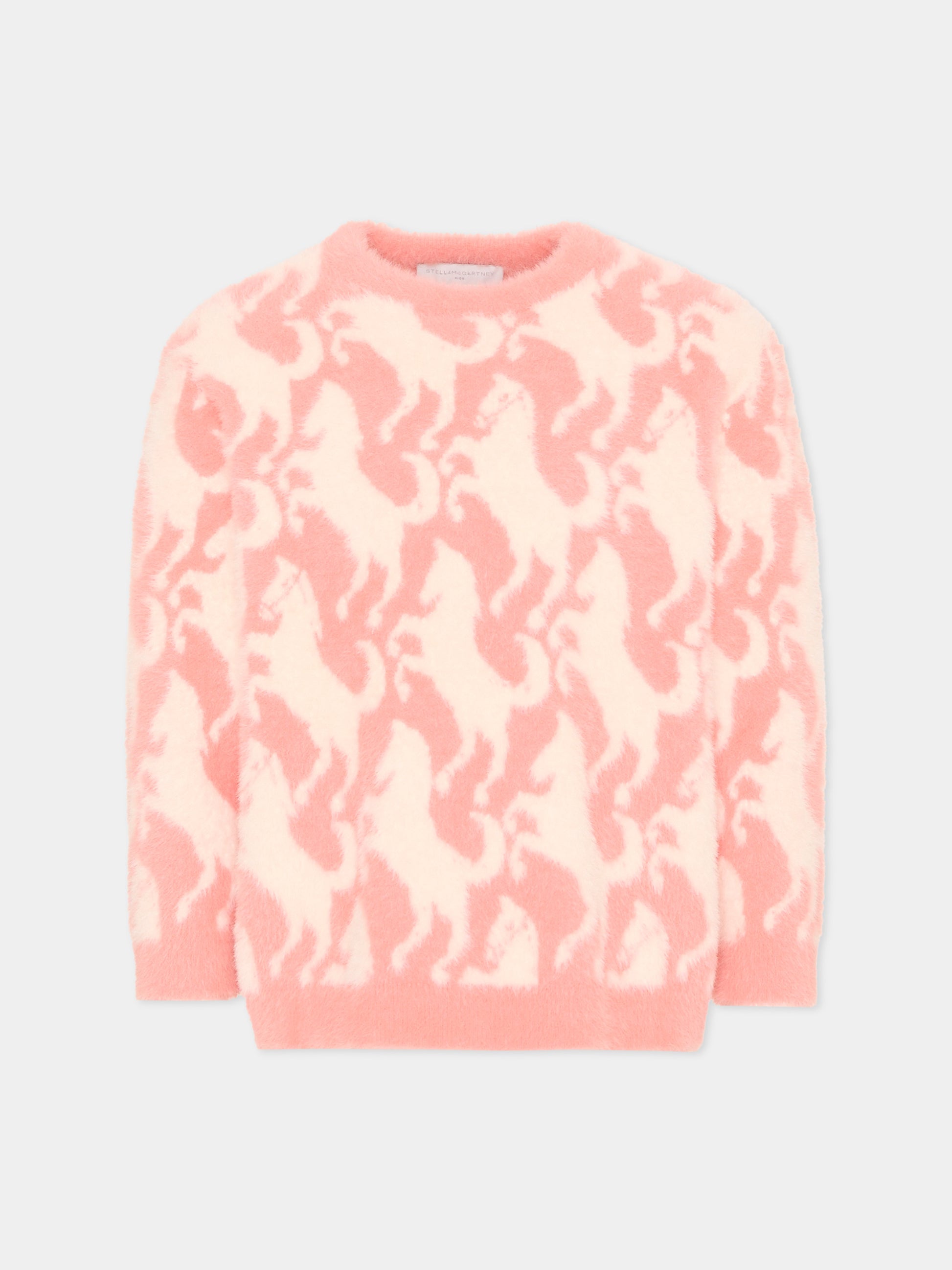 Maglione rosa per bambina con unicorni,Stella Mccartney Kids,TZ9A40 Z2288 999