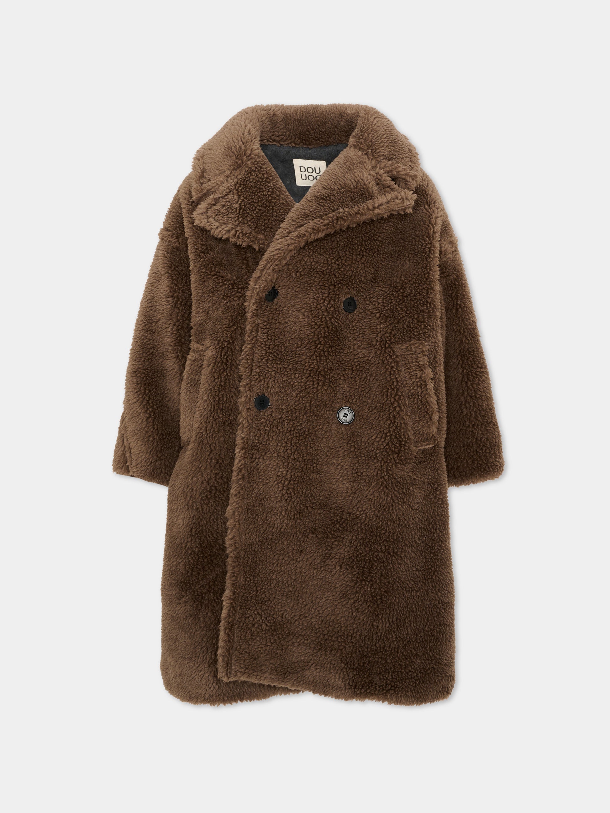 Ecopelliccia marrone per bambina,Douuod Kids,DZ2P40 Z3949 347