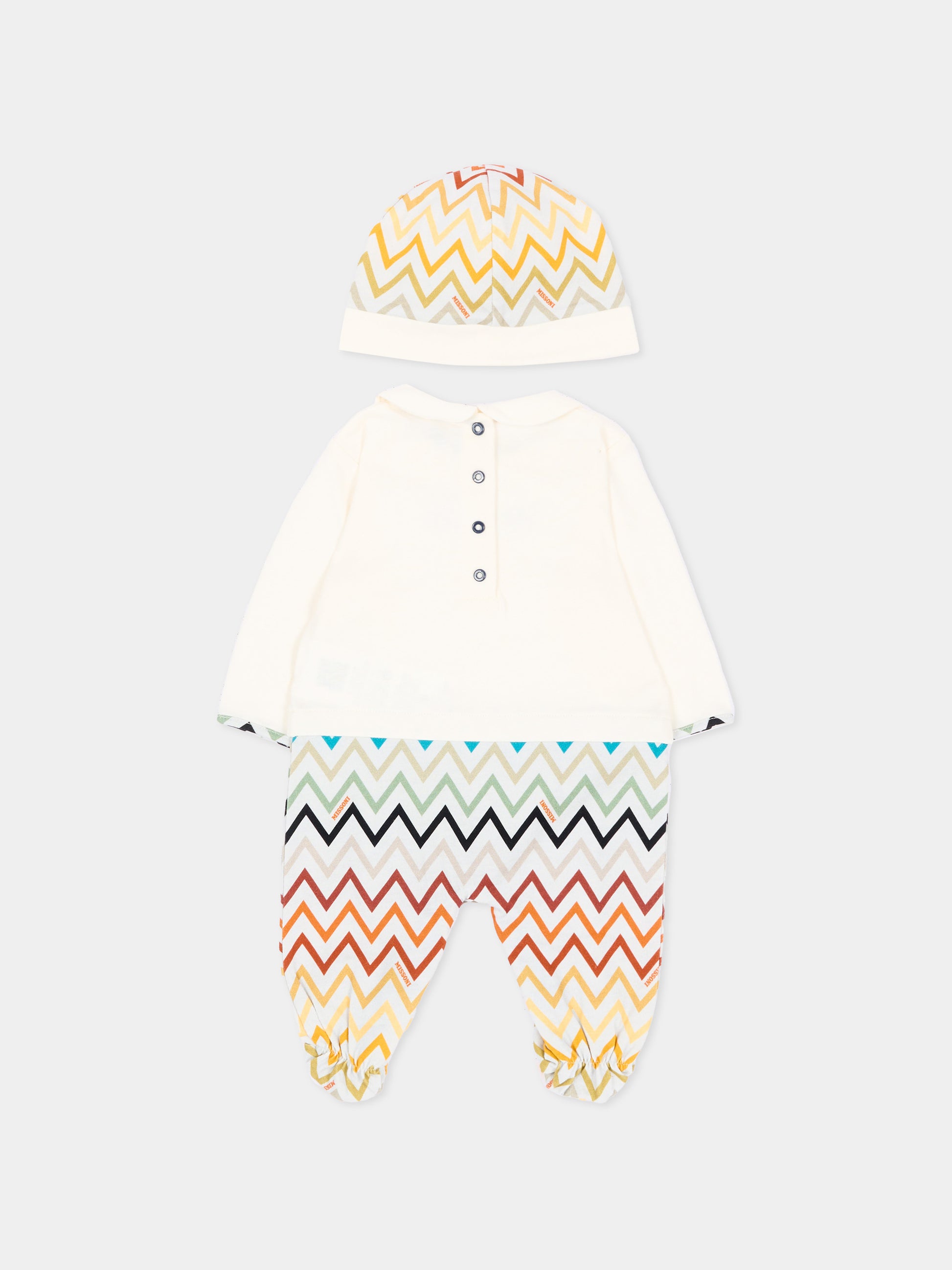 Set tutina avorio per neonato con chevron,Missoni,MZB310 Z3672 102MC