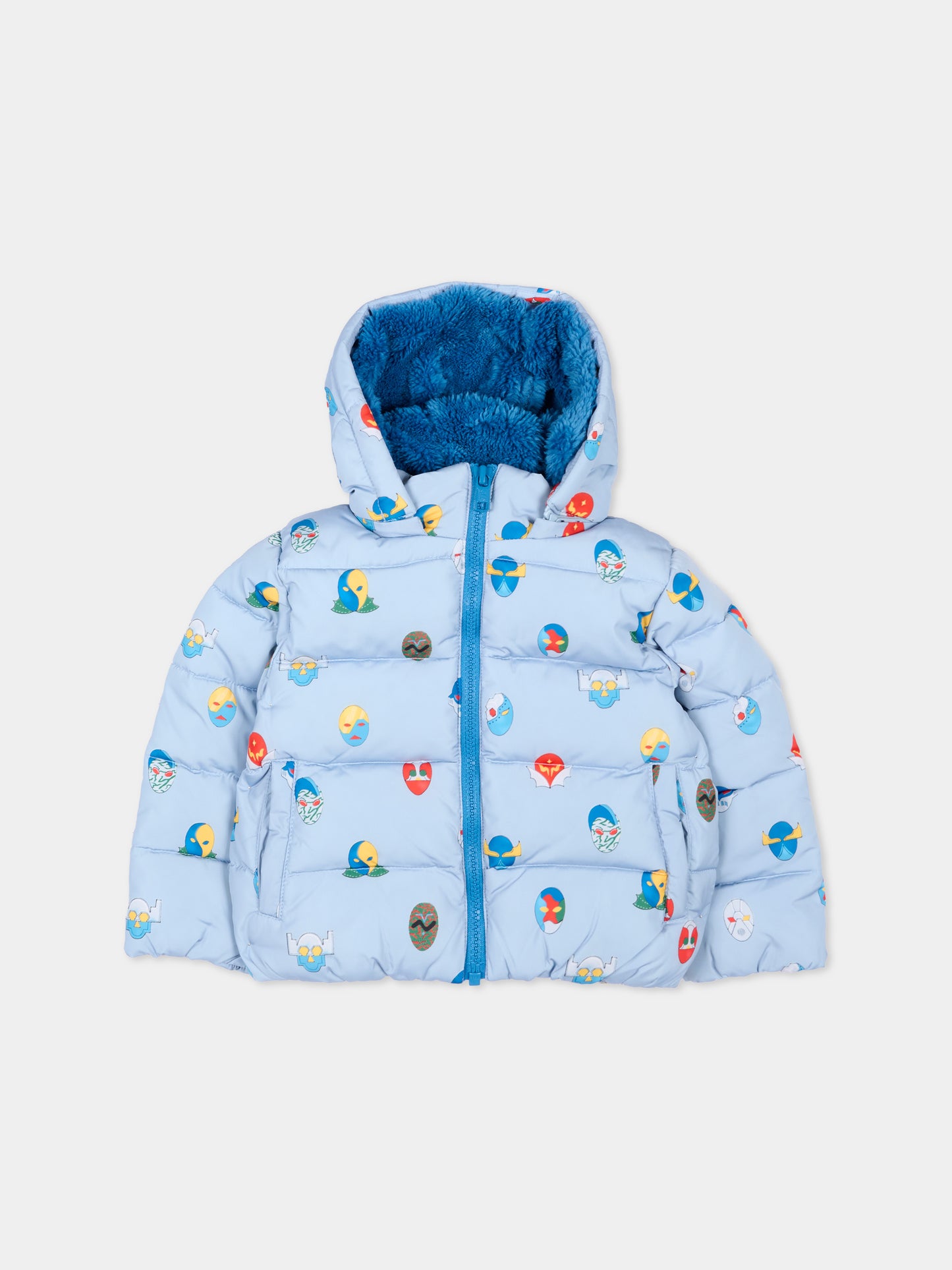 Piumino celeste per neonato con stampa,Stella Mccartney Kids,TZ2307 Z4031 61EMC