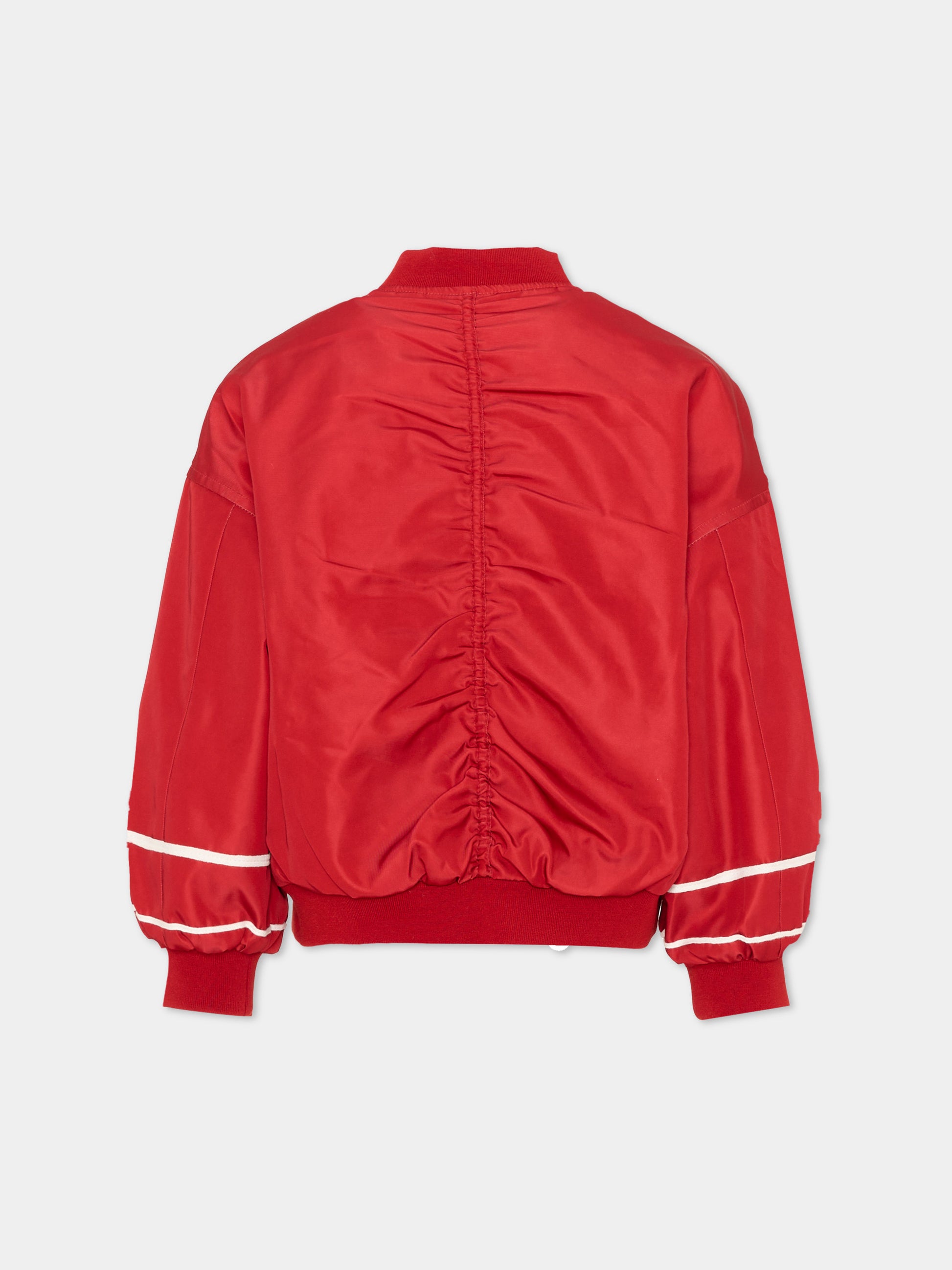 Bomber rosso per bambina con ricami,Stella Mccartney Kids,TZ2A27 Z2327 411