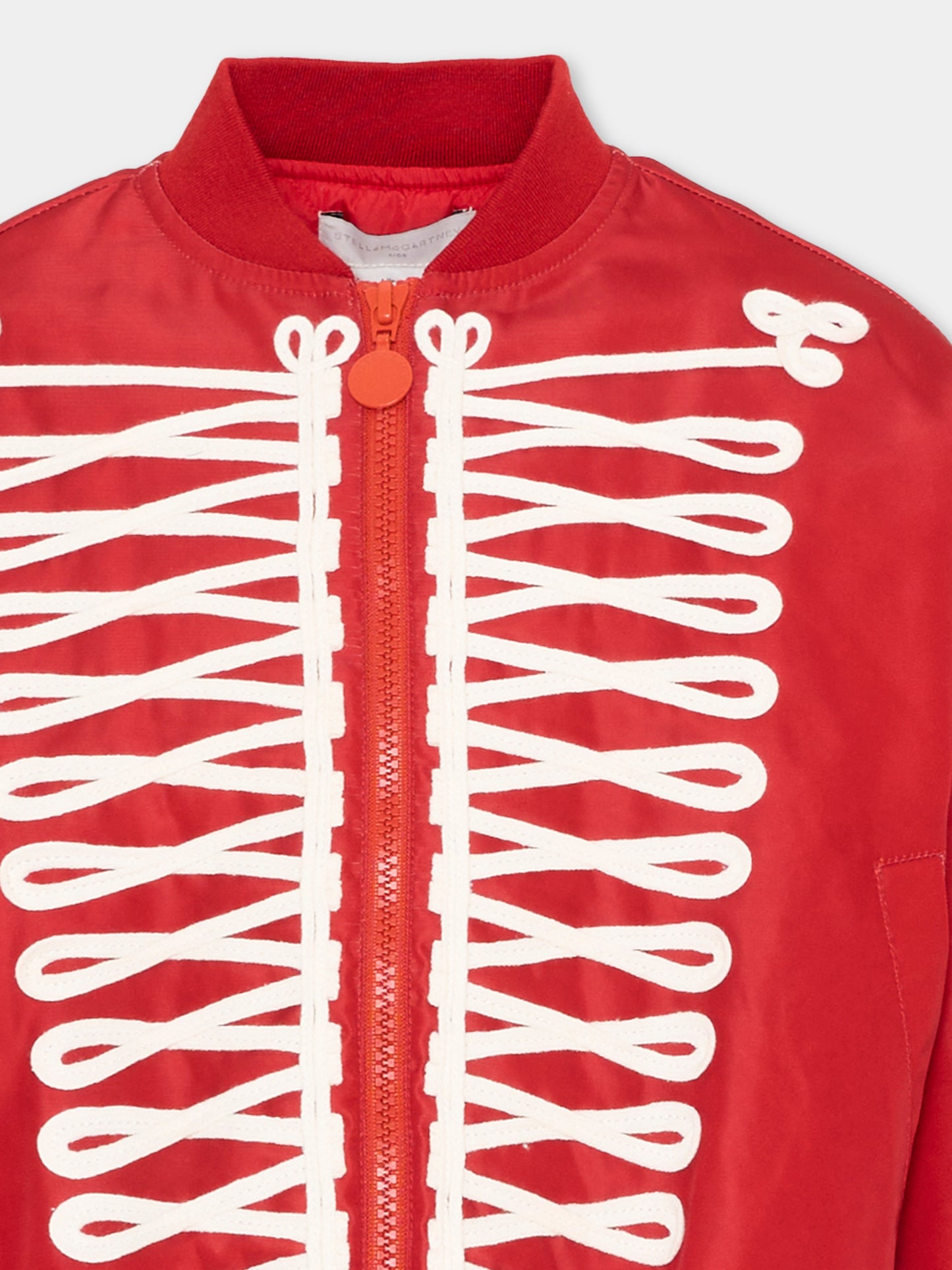 Bomber rosso per bambina con ricami,Stella Mccartney Kids,TZ2A27 Z2327 411
