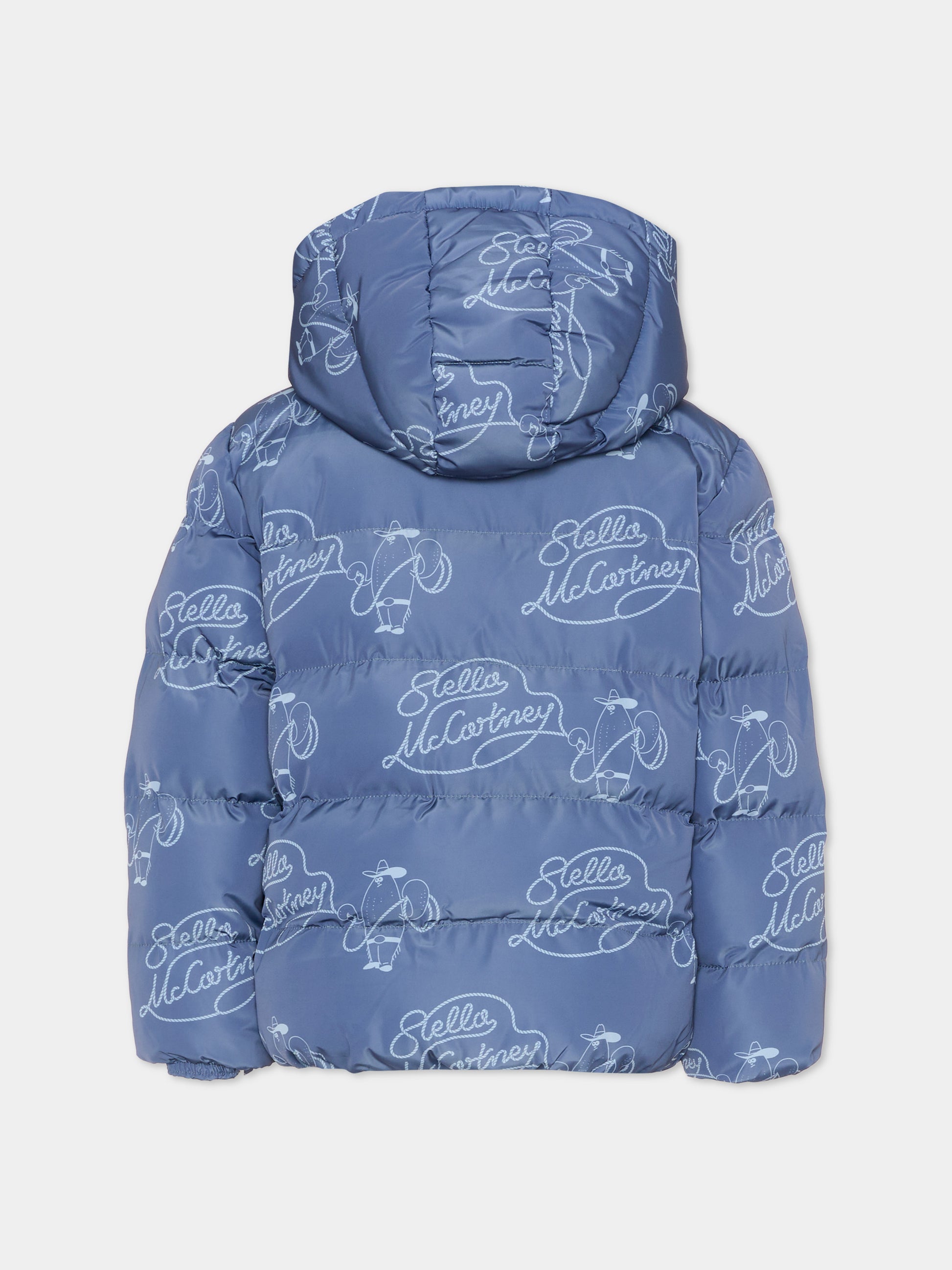 Piumino blu per bambino con logo,Stella Mccartney Kids,TZ2H07 Z3938 657BL