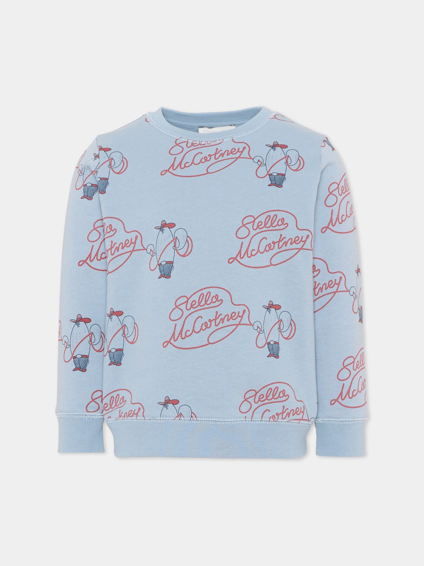Felpa celeste per bambino con logo,Stella Mccartney Kids,TZ4P00 Z3952 61EMC
