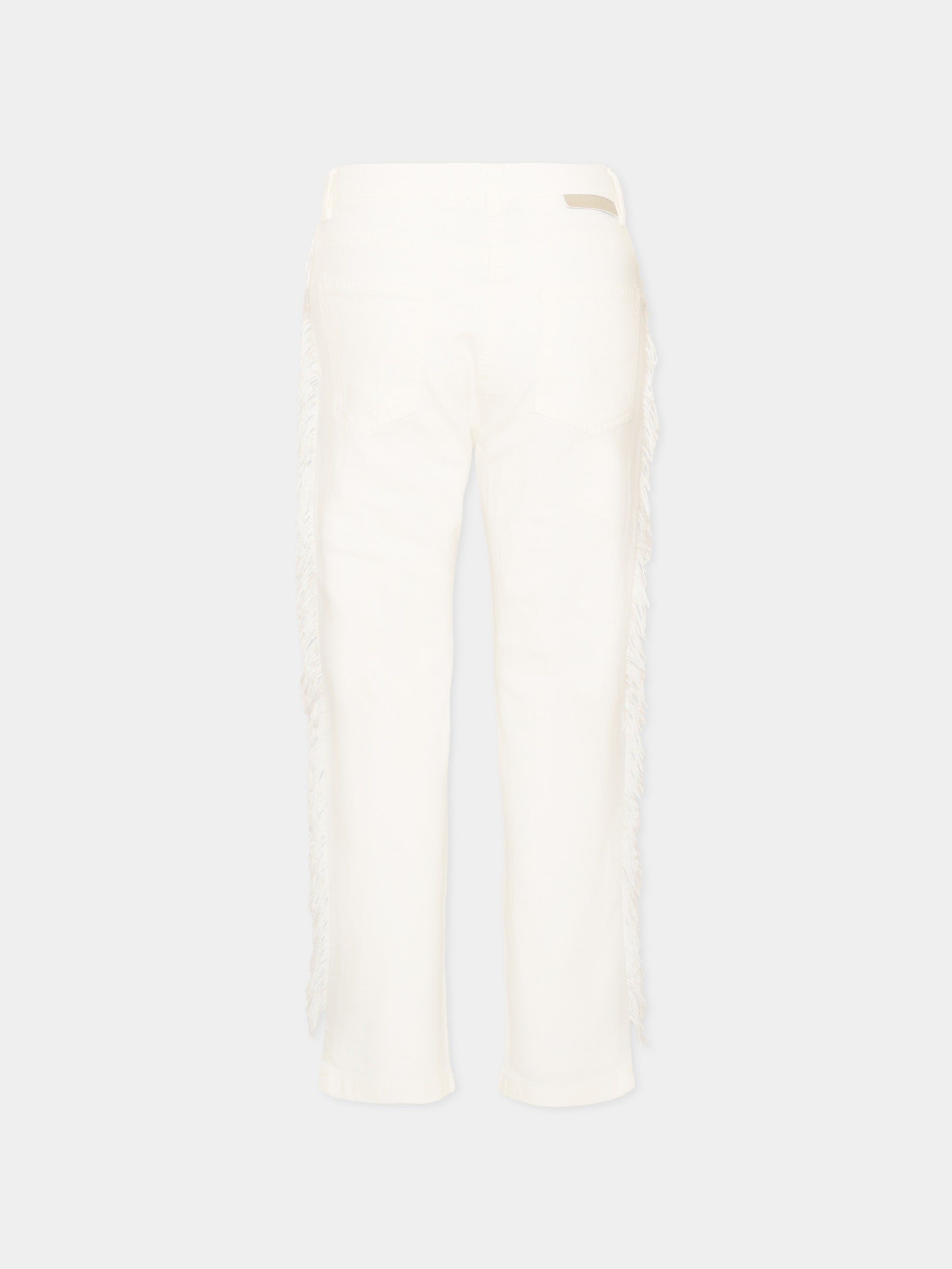 Jeans bianco per bambina con frange,Stella Mccartney Kids,TZ6A50 Z0156 101