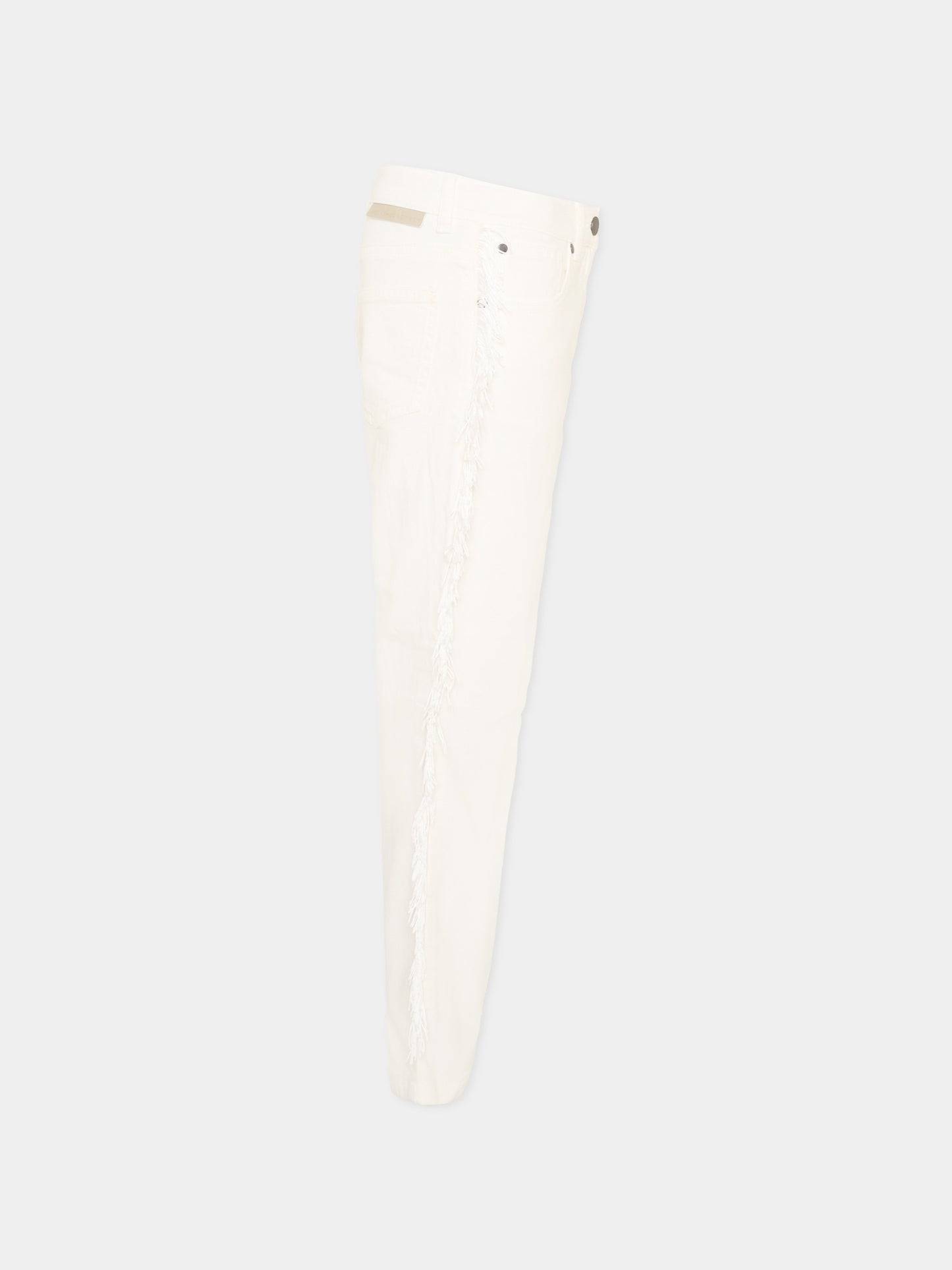 Jeans bianco per bambina con frange,Stella Mccartney Kids,TZ6A50 Z0156 101
