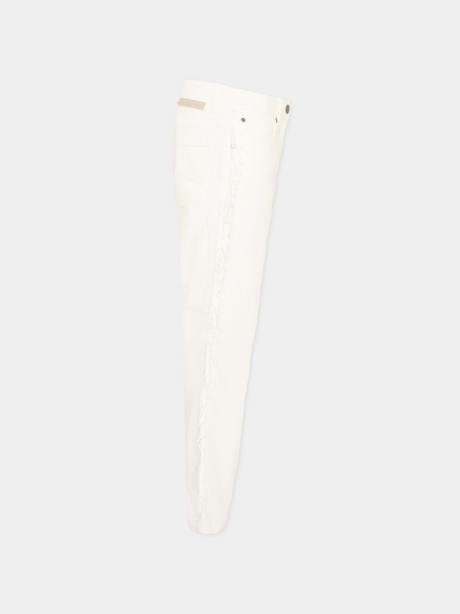 Jeans bianco per bambina con frange,Stella Mccartney Kids,TZ6A50 Z0156 101