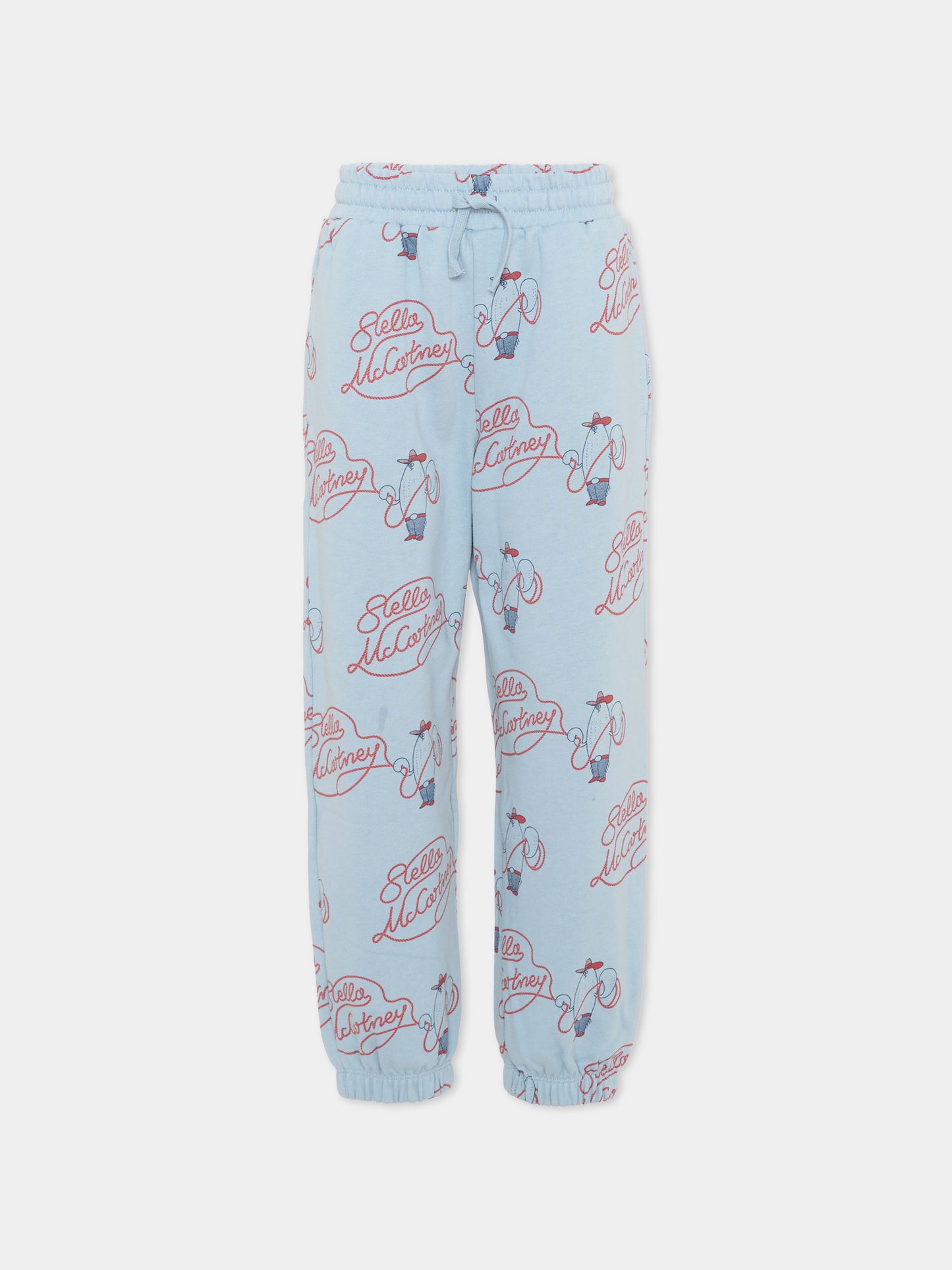 Pantaloni sportivi celesti per bambino con logo,Stella Mccartney Kids,TZ6H00 Z3952 61EMC