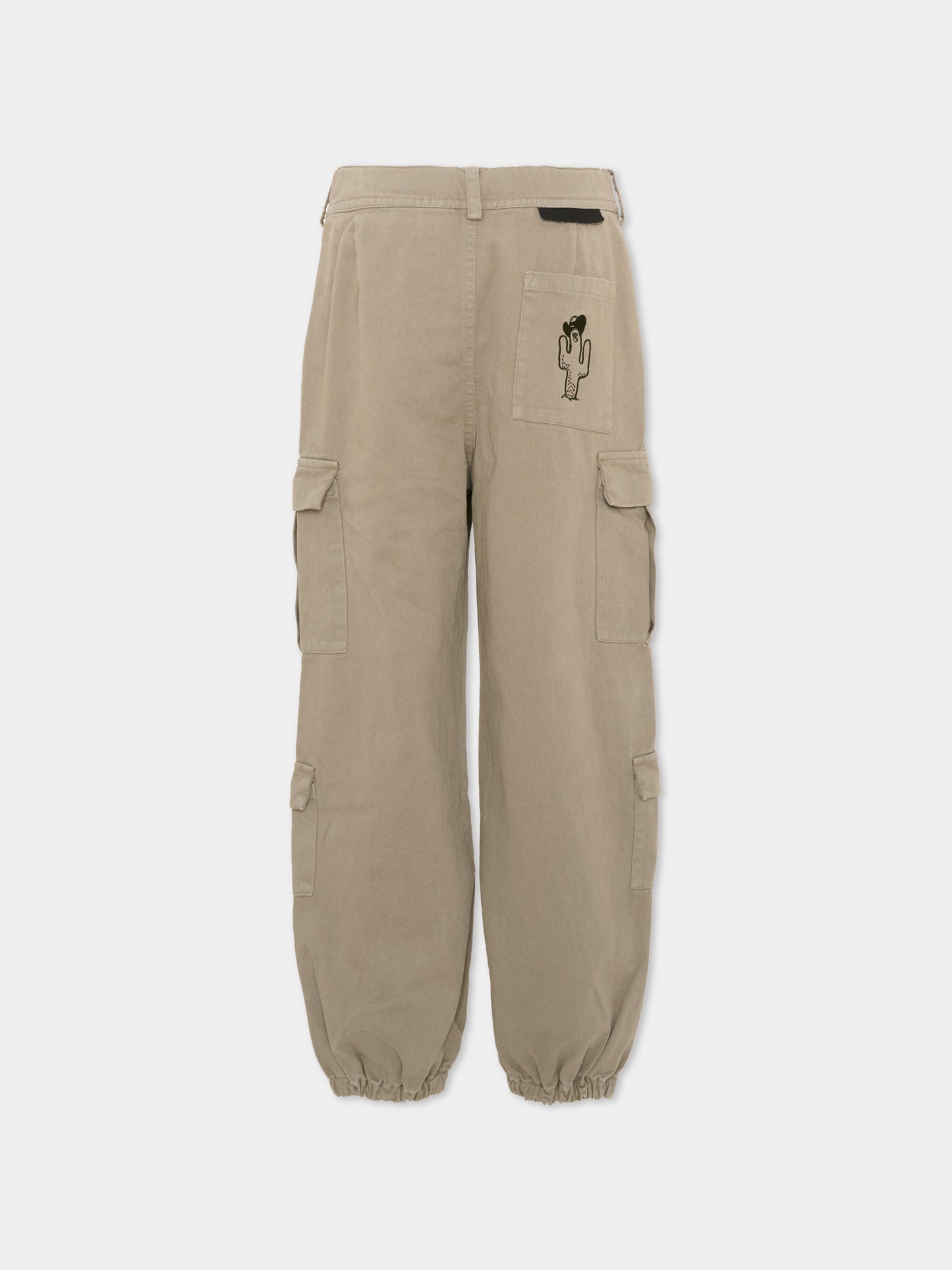 Pantalone cargo verde per bambino con logo,Stella Mccartney Kids,TZ6H20 Z0628 774