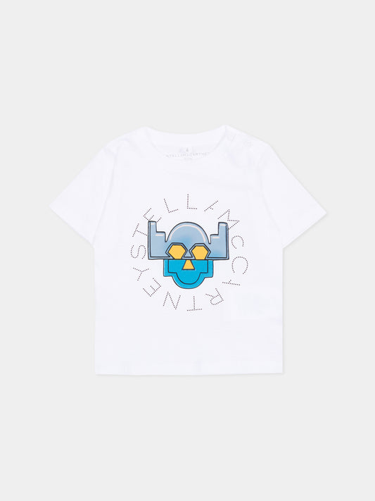 T-shirt bianca per neonato con logo,Stella Mccartney Kids,TZ8301 Z3931 100