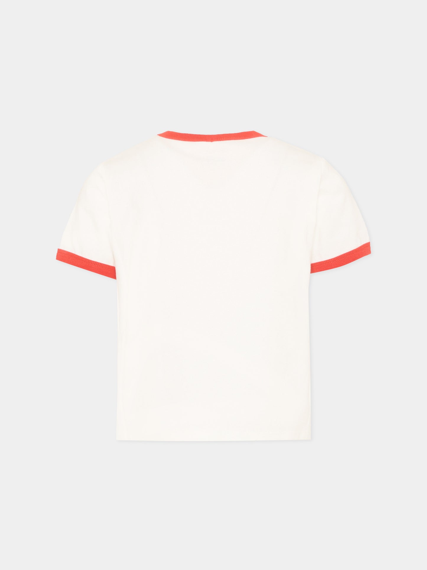 T-shirt avorio per bambina con logo,Stella Mccartney Kids,TZ8A61 Z3772 101