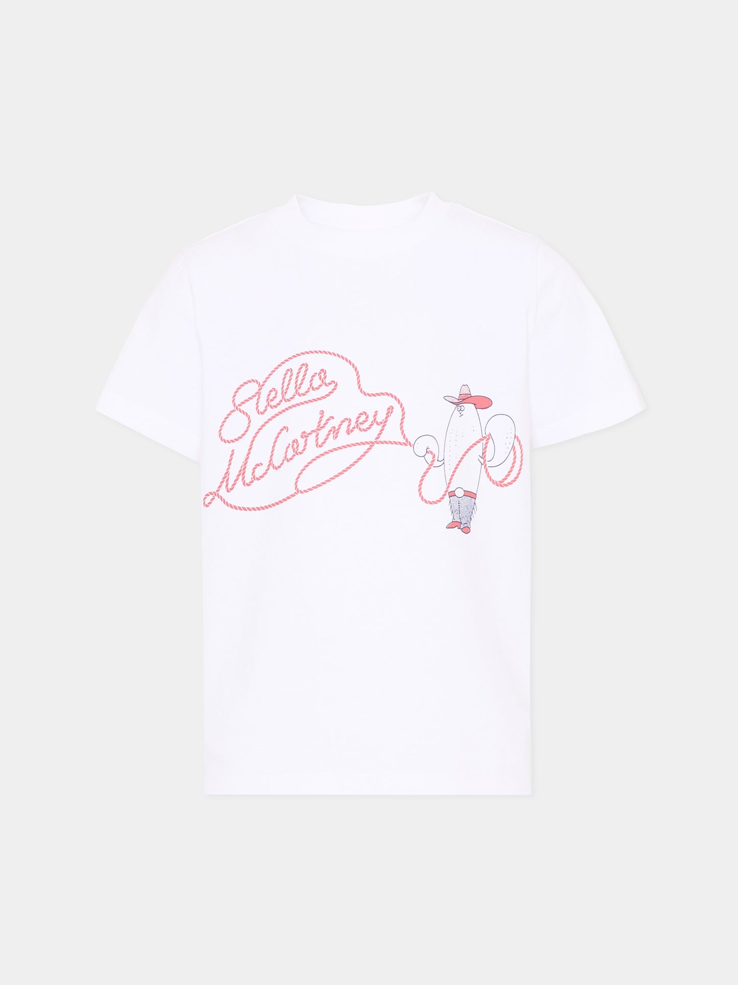 T-shirt bianca per bambini con logo,Stella Mccartney Kids,TZ8P01 Z3772 100
