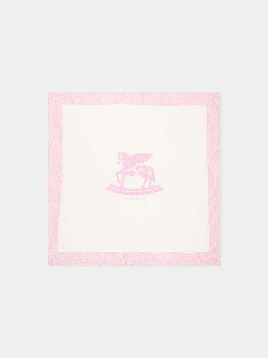 Coperta avorio per neonata con Pegaso,Etro,GY0520 Z3672 102RS