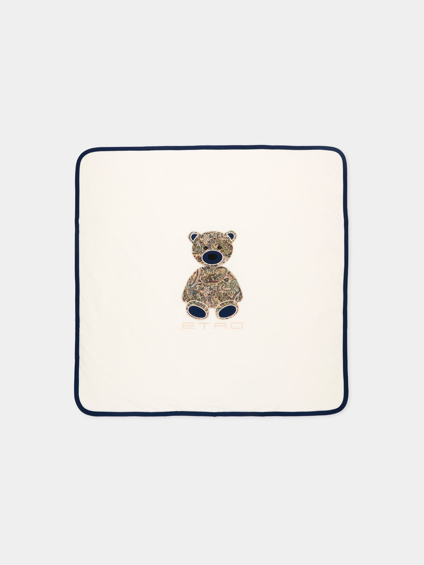 Coperta avorio per neonati con orsetto,Etro,GZ0540 Z3672 102