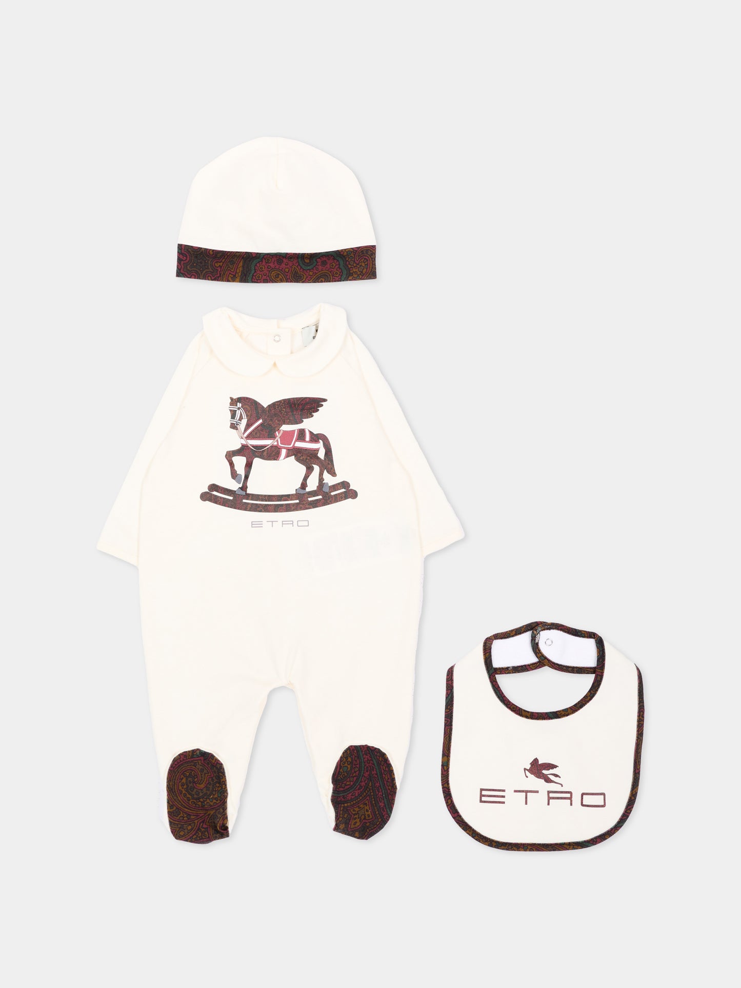 Set tutina avorio per neonati con Pegaso,Etro,GZB550 Z3672 102