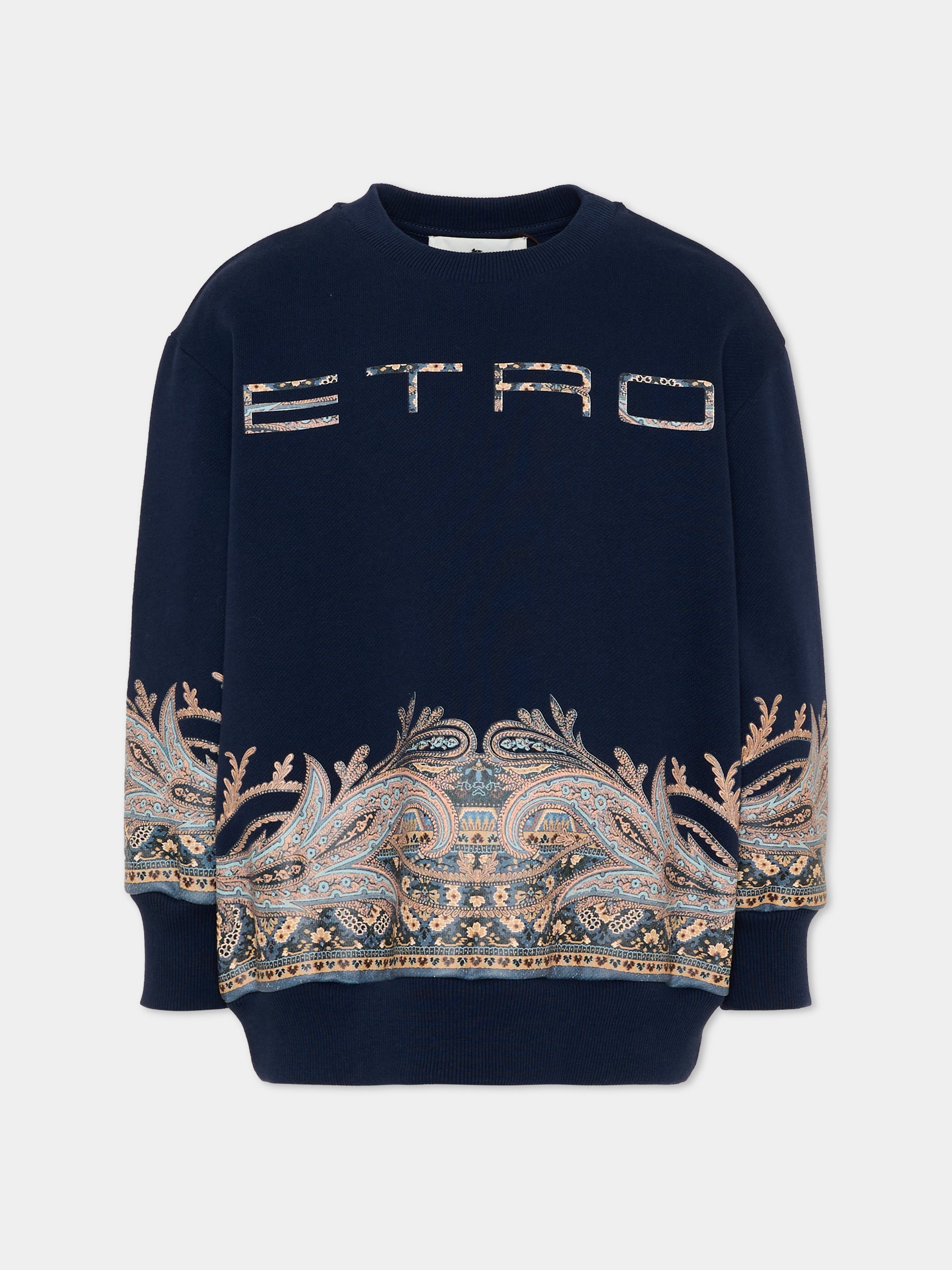 Felpa blu Etro per bambino con paisley,Etro,GZ4H30 Z3183 617