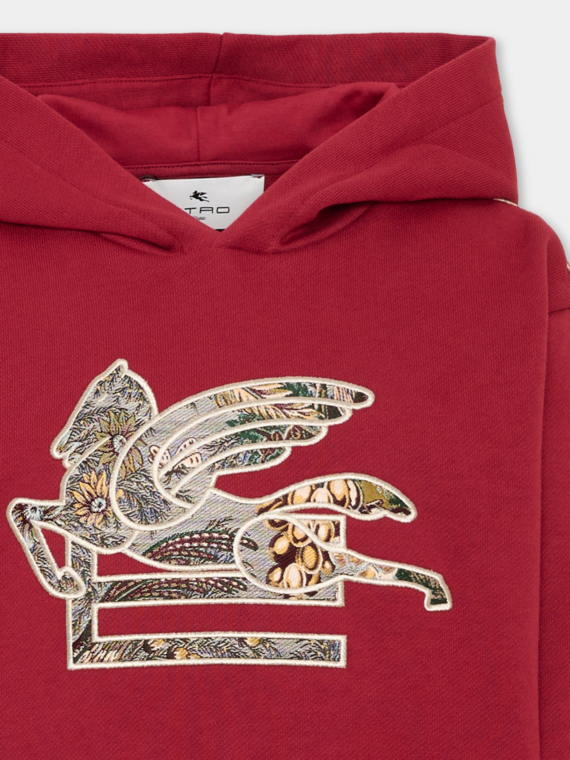 Felpa bordeaux per bambini con Pegaso,Etro,GZ4P40 Z3183 52C