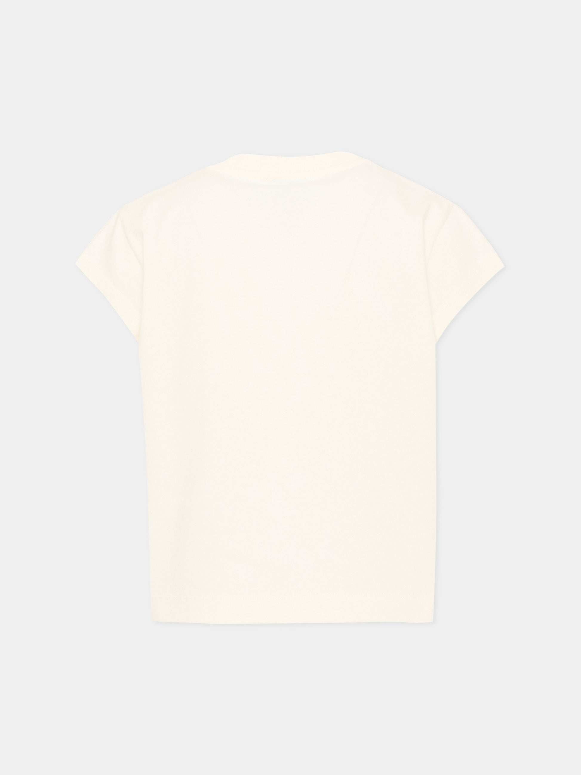 T-Shirt avorio per bambina con stampa floreale con logo,Etro,GZ8A21 Z3672 102