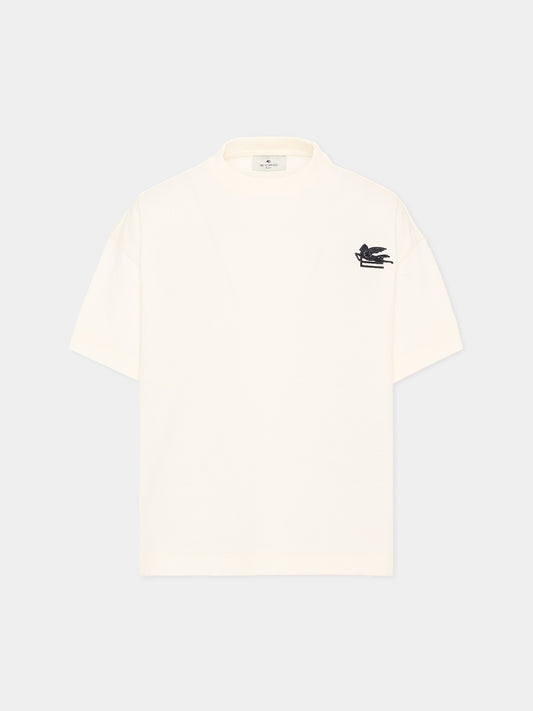 T-Shirt avorio per bambini con logo,Etro,GZ8P01 Z3672 102