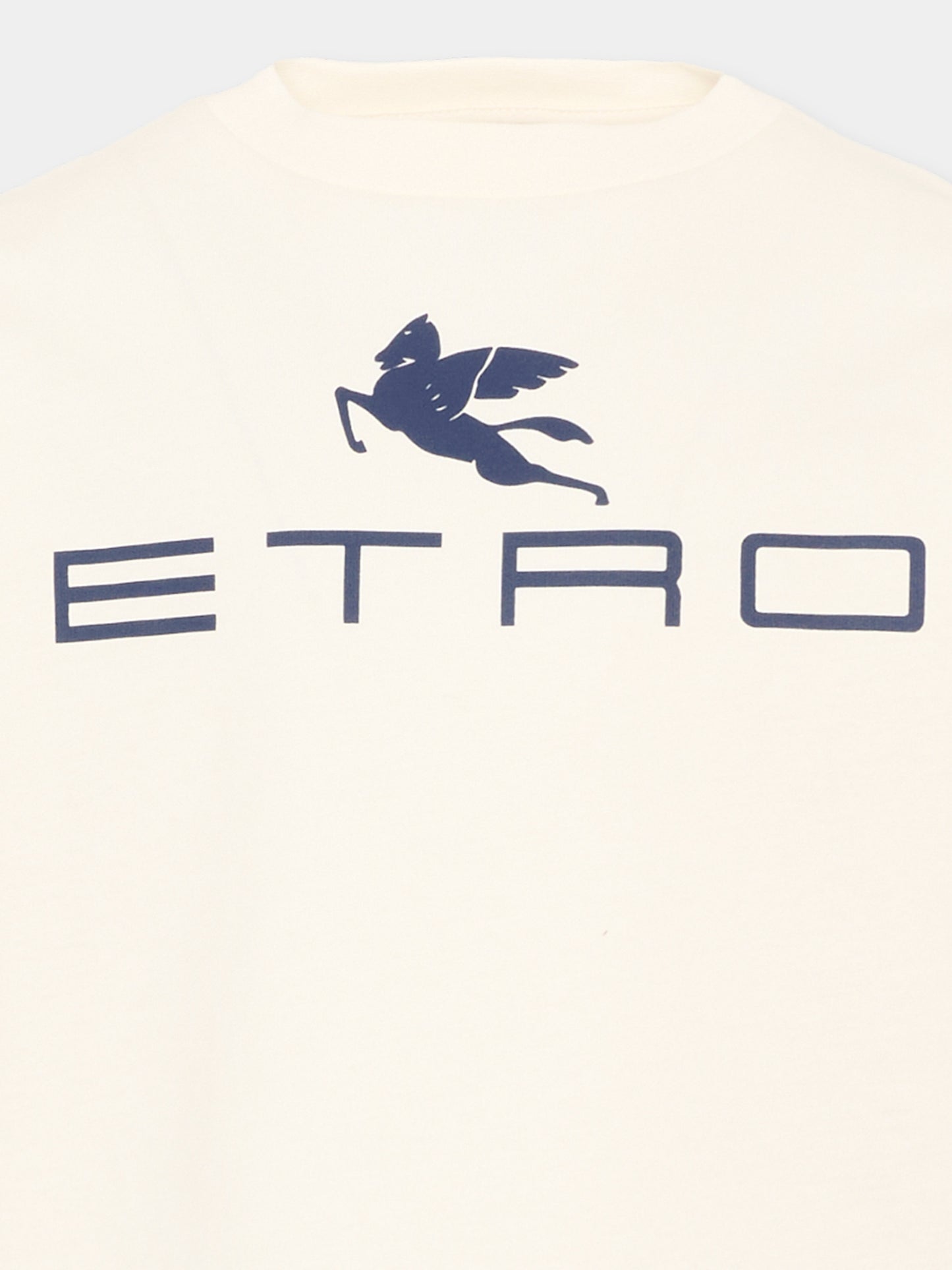 T-Shirt a manica lunga avorio per bambini con logo Pegaso,Etro,GZ8P10 Z3672 102