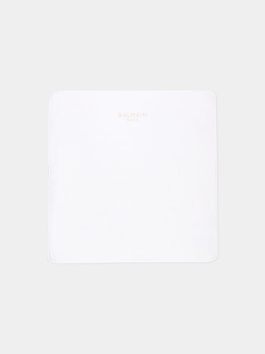 Coperta beige per neonati con logo,Balmain Kids,BY0620 Z3278 100BG
