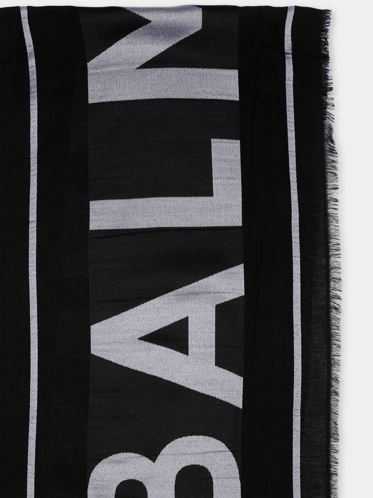 Sciarpa nera per bambini con logo,Balmain Kids,BY0R13 Z3649 930BC