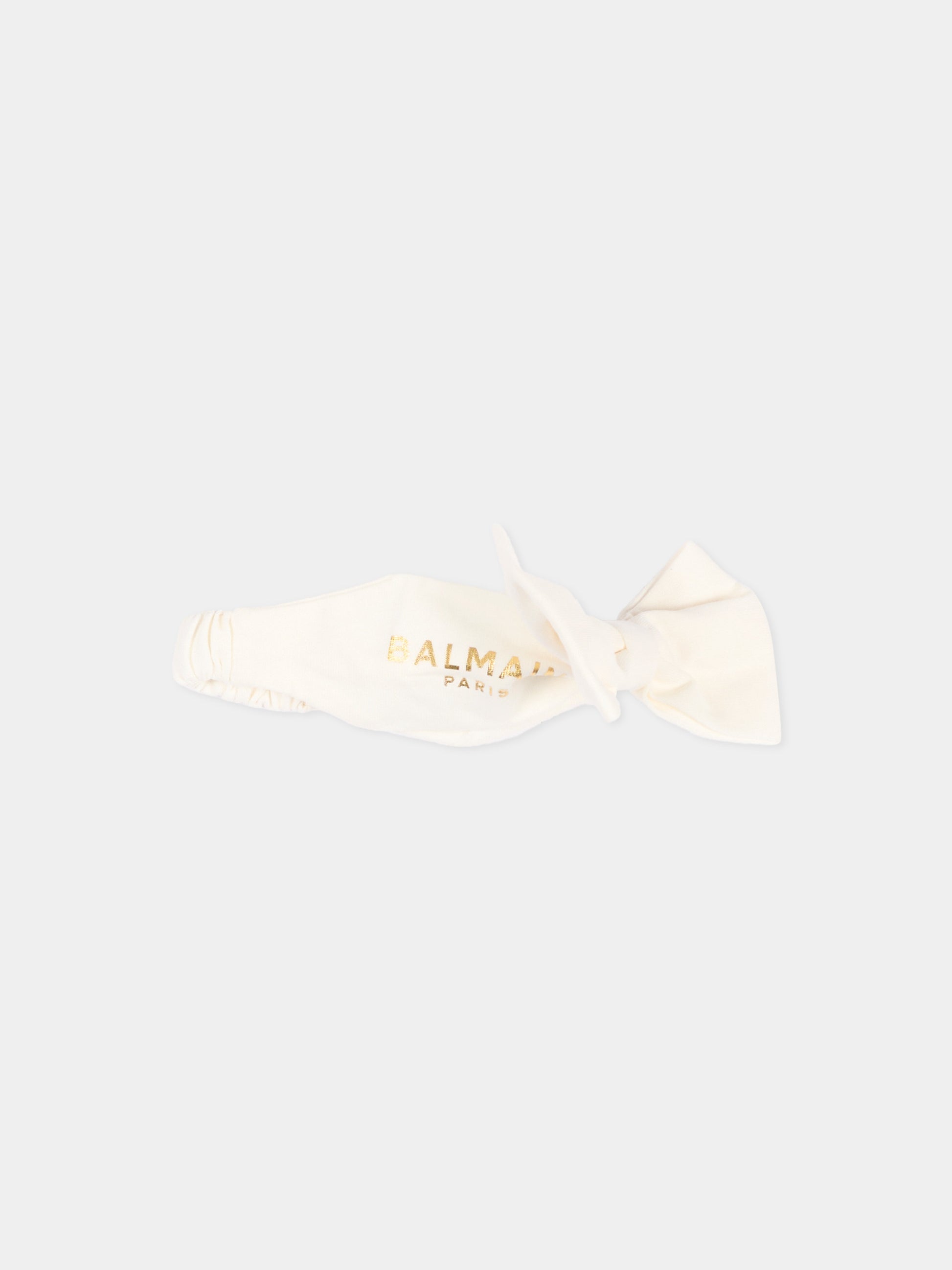 Fascia avorio per neonata con fiocco,Balmain Kids,BZ0004 Z3672 102OR