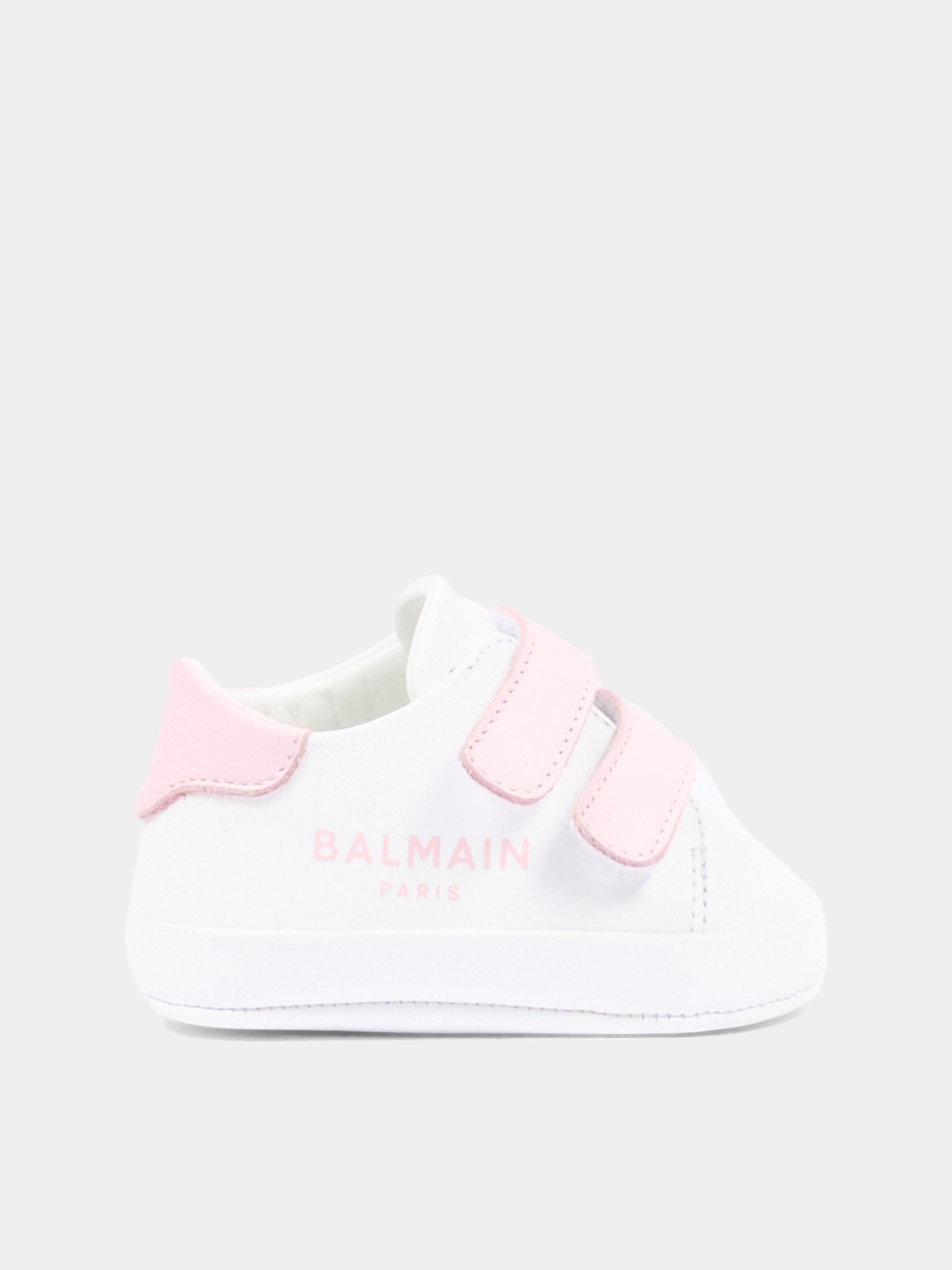 Sneakers bianche per neonata con logo,Balmain Kids,BZ0036 Y0051 100RS