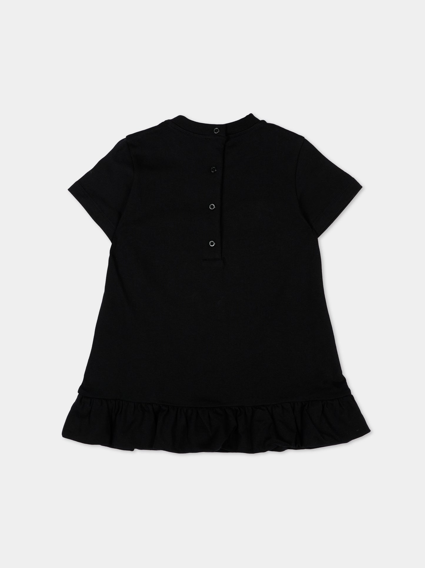 Vestito nero per neonata con logo,Balmain Kids,BZ1011 Z3672 930BC
