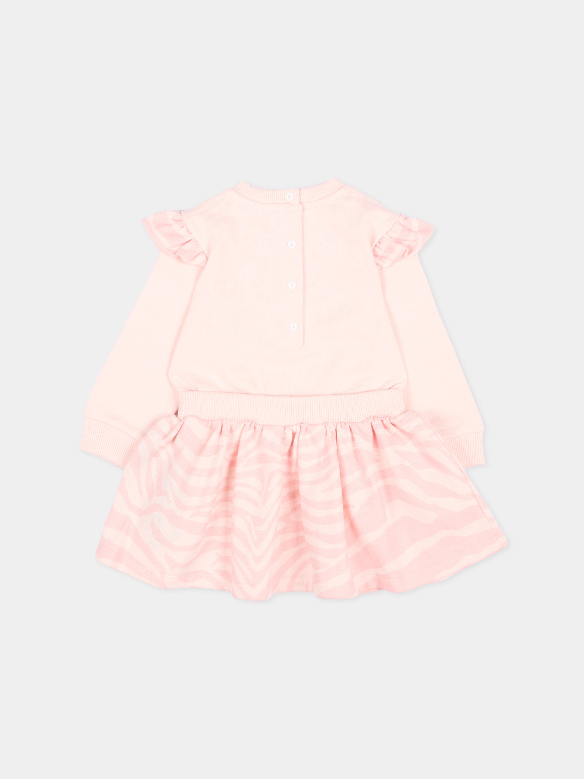 Vestito rosa per neonata con logo,Balmain Kids,BZ1200 Z3183 508RS