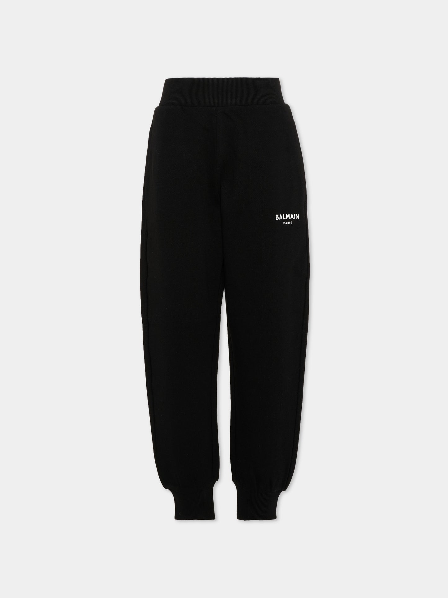 Pantaloni sportivi neri per bambini con logo,Balmain Kids,BX6P00 Z3183 930BC