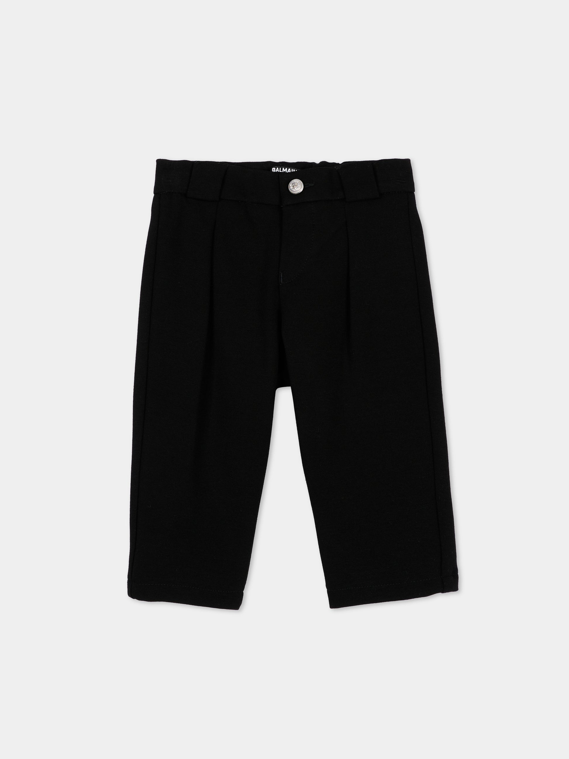 Pantaloni eleganti nero per neonato,Balmain Kids,BY6710 J0371 930AG