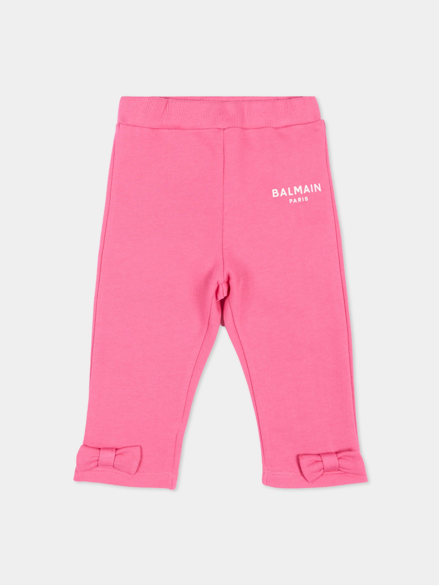 Pantaloni sportivi fucsia per neonata con logo,Balmain Kids,BZ6000 Z3183 52D