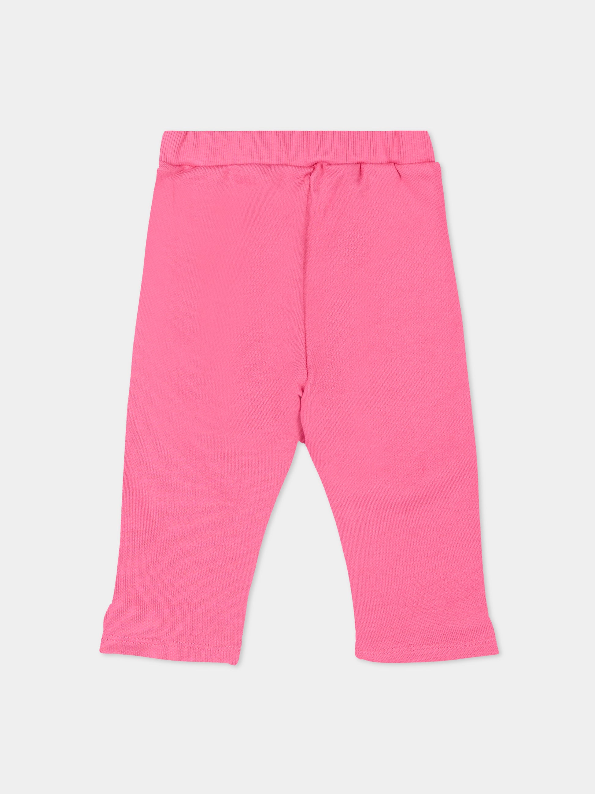 Pantaloni sportivi fucsia per neonata con logo,Balmain Kids,BZ6000 Z3183 52D